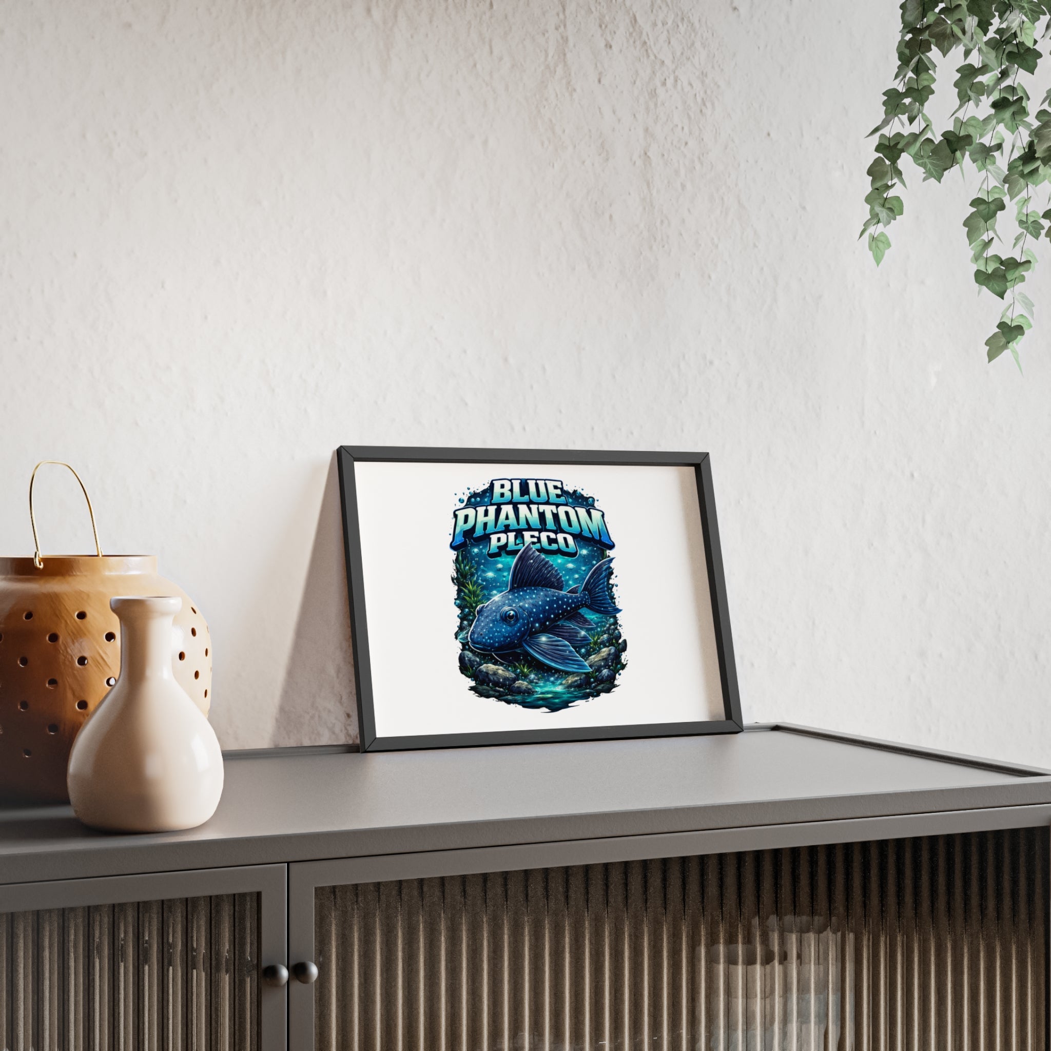 Blue Phantom Pleco Poster — Framed Aquarium Fish Wall Art