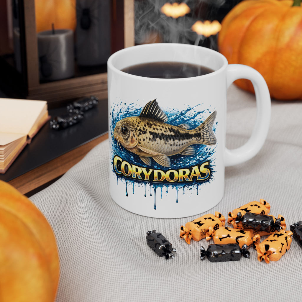 Peppered Cory – Premium Glossy Ceramic Mug — Aquarium Lover Coffee Cup (11oz/15oz)
