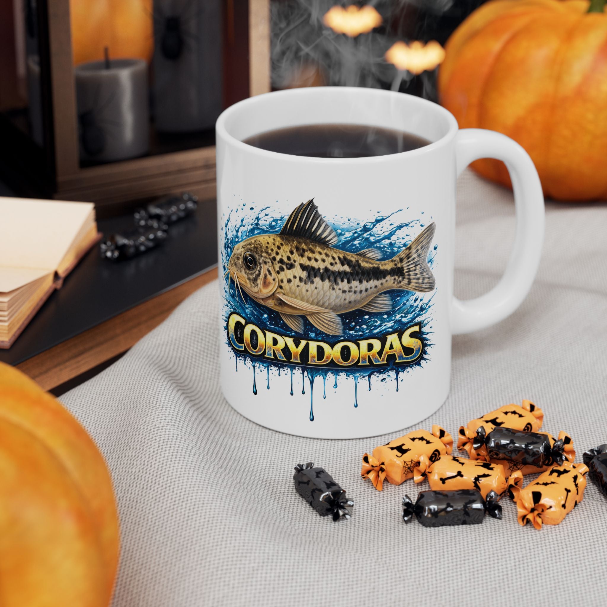 Peppered Cory – Premium Glossy Ceramic Mug — Aquarium Lover Coffee Cup (11oz/15oz)