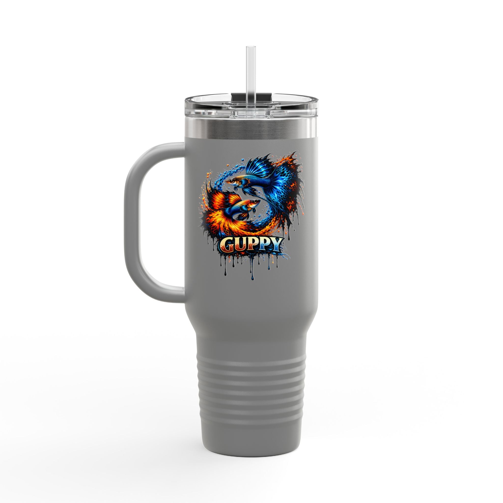 Fire & Ice Guppy – "Neon Flare" 40oz Insulated Travel Mug