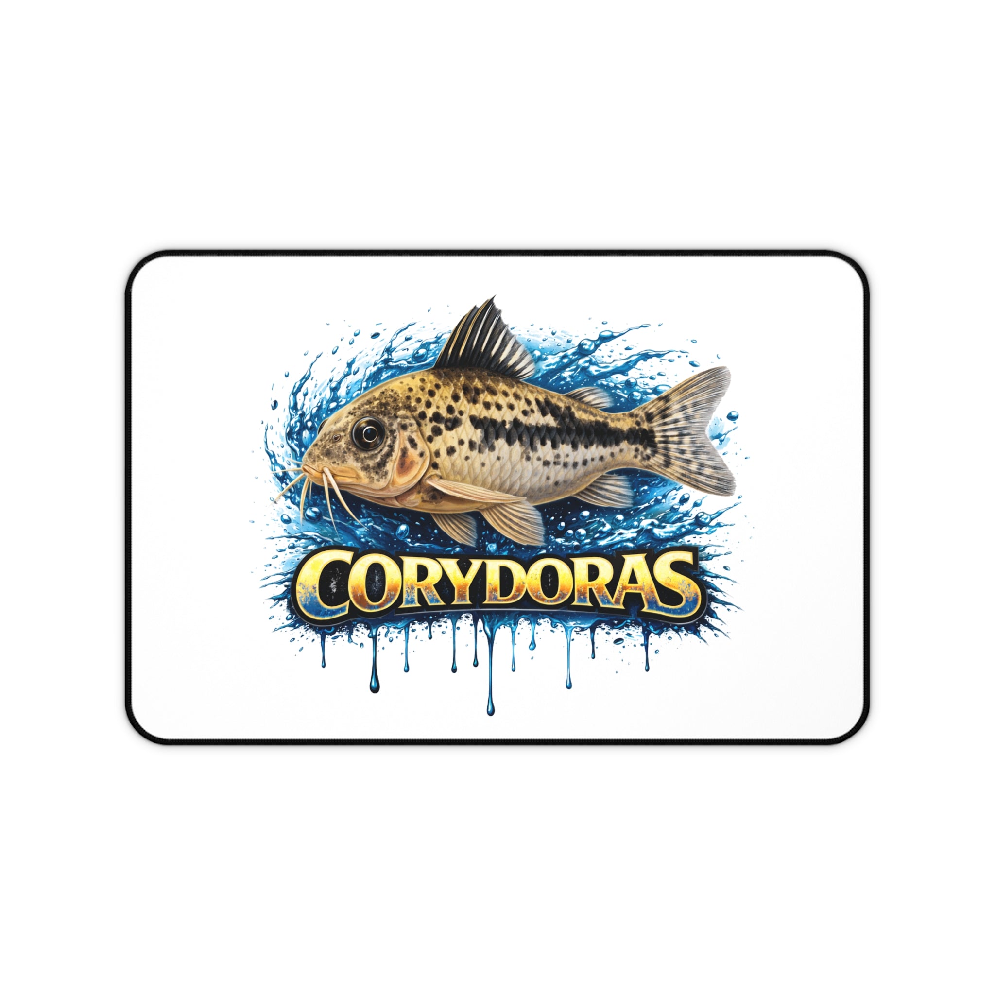 Peppered Cory Aquarium Desk Mat — Fish Tank Mouse Pad for Aquarists