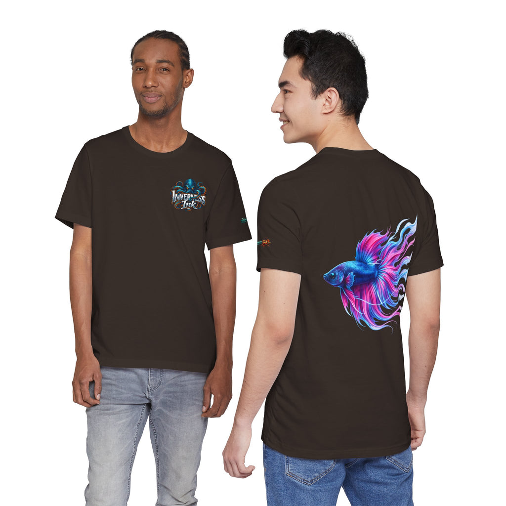 Betta Fish Graphic Tee — Vibrant Blue & Pink Aquatic Art T‑Shirt