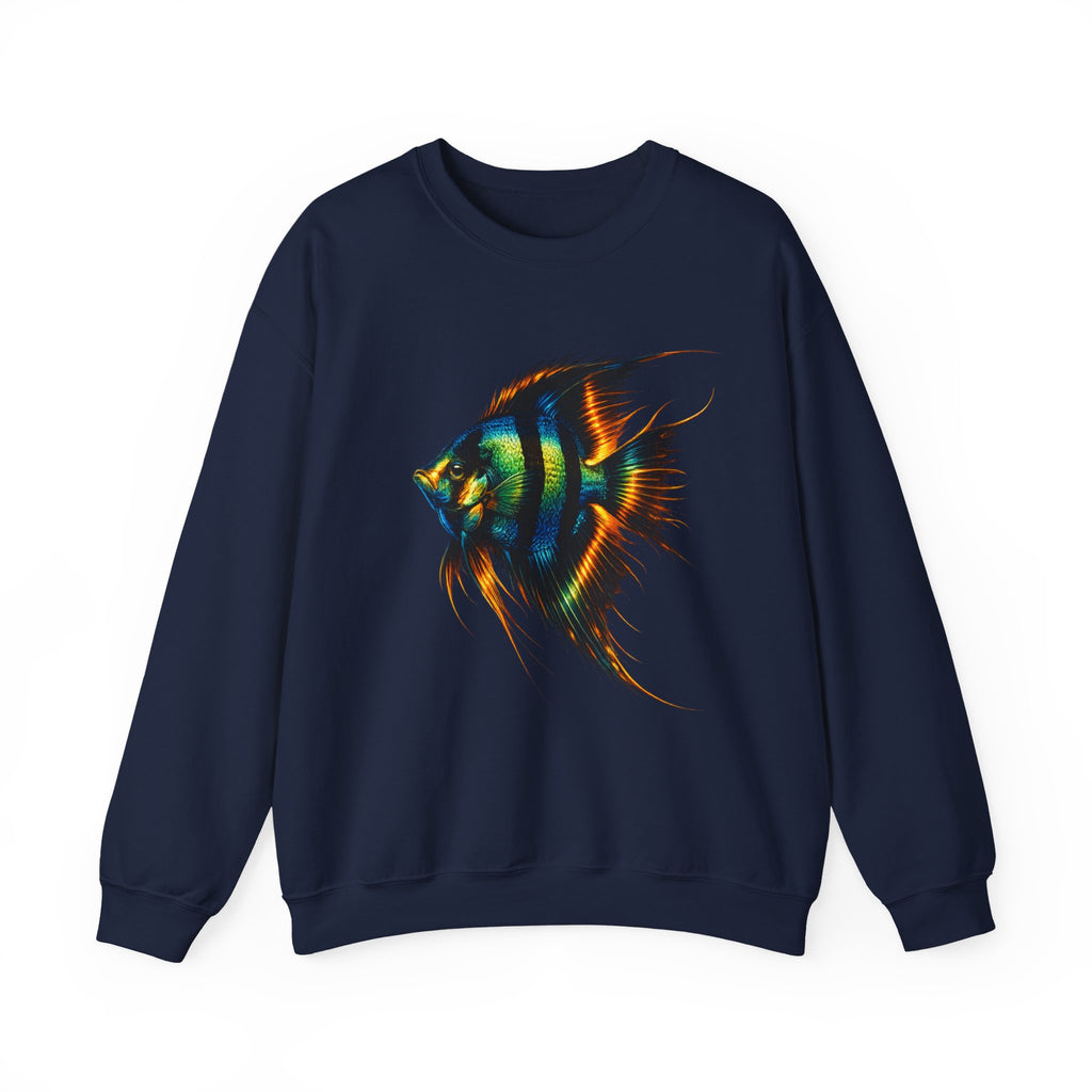 Angelfish Graphic Sweatshirt — Colorful Tropical Fish Crewneck