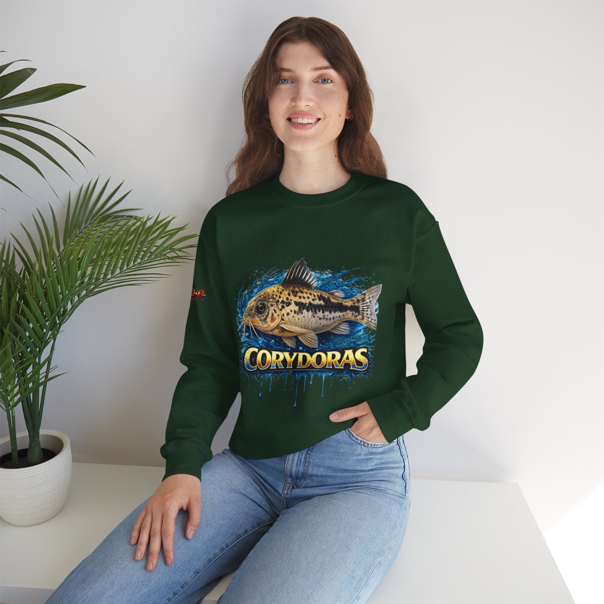 Peppered Corydoras Fish Crewneck Sweatshirt – Aquatic Aquarium Lover Tee