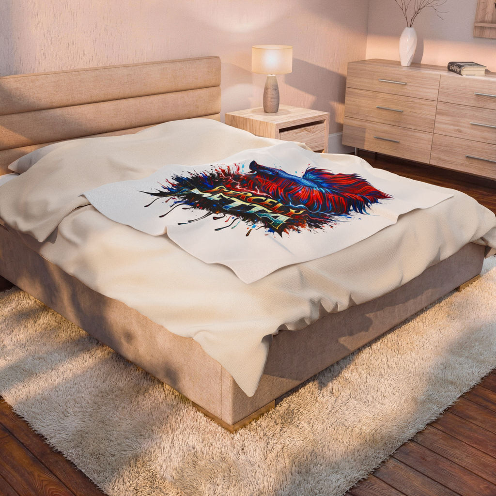 Fiercely Betta Plush Blanket — Vibrant Betta Fish Throw for Fish Lovers