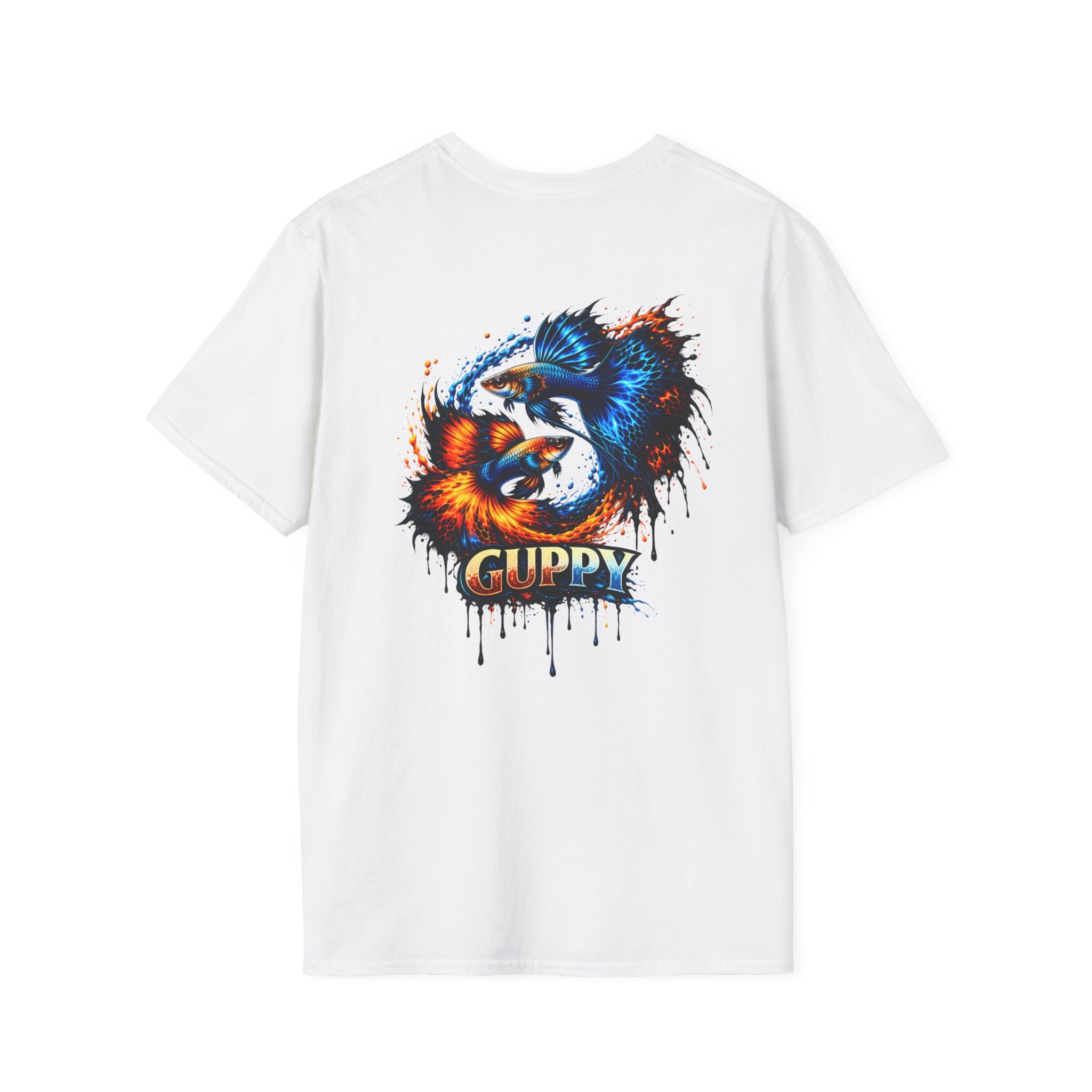 Guppy Fish T-Shirt — Vibrant Watercolor Drip Graphic Tee