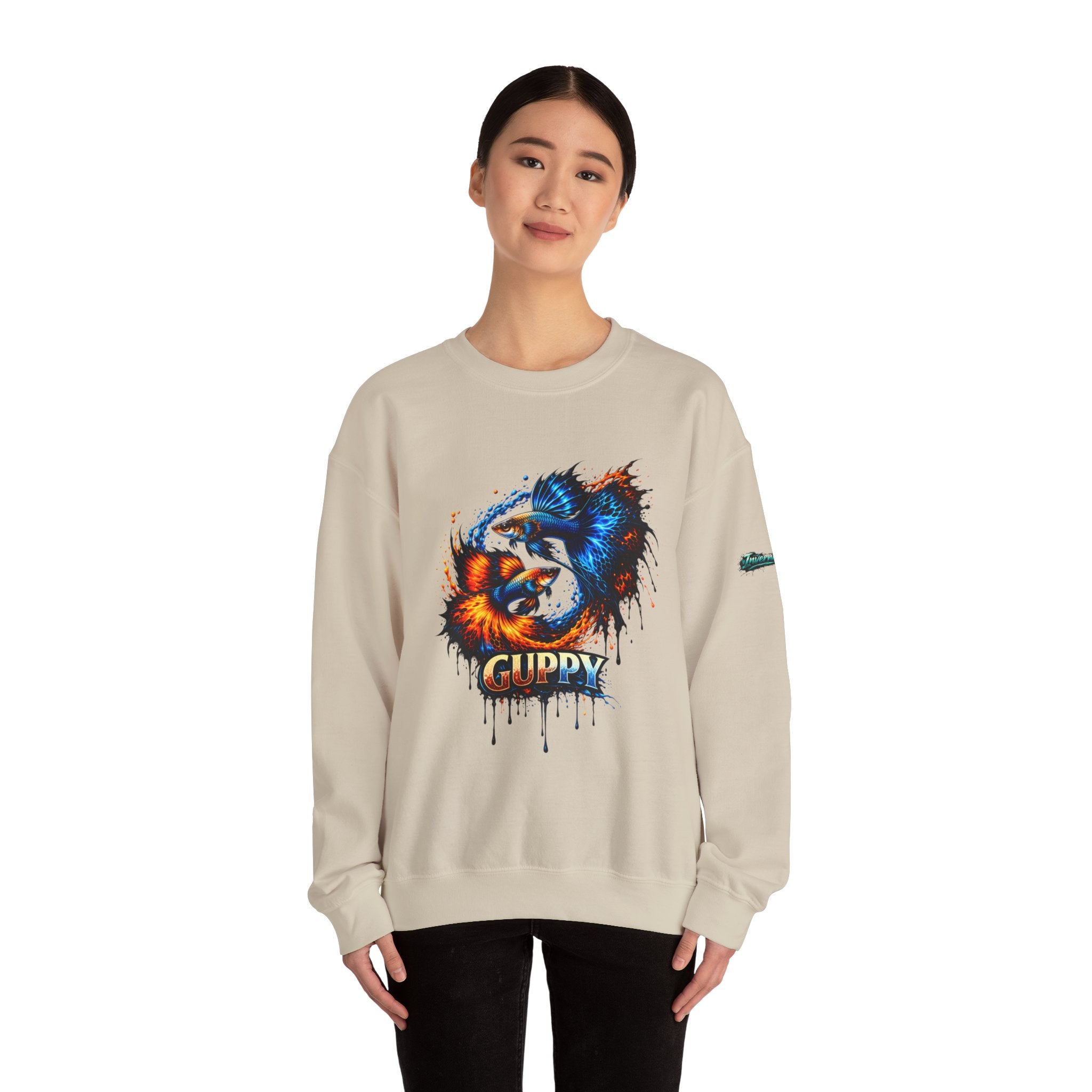Fire & Ice Guppy – Premium "Neon Flare" Crewneck Sweatshirt