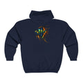 Angelfish Neon Art Zip Hoodie – Colorful Aquarium Fish Back Print