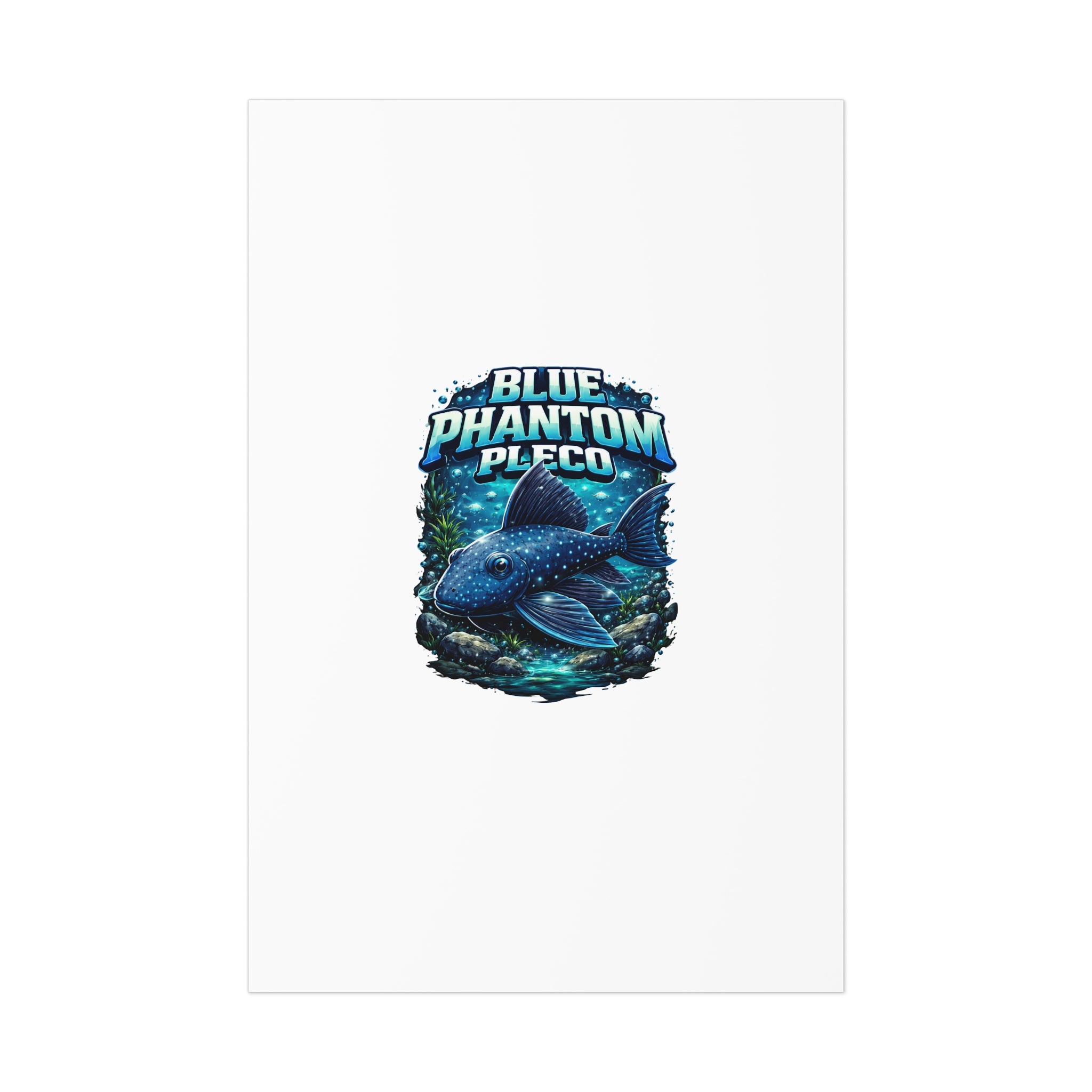 Blue Phantom Pleco L-128 – Premium Uncoated Matte Poster