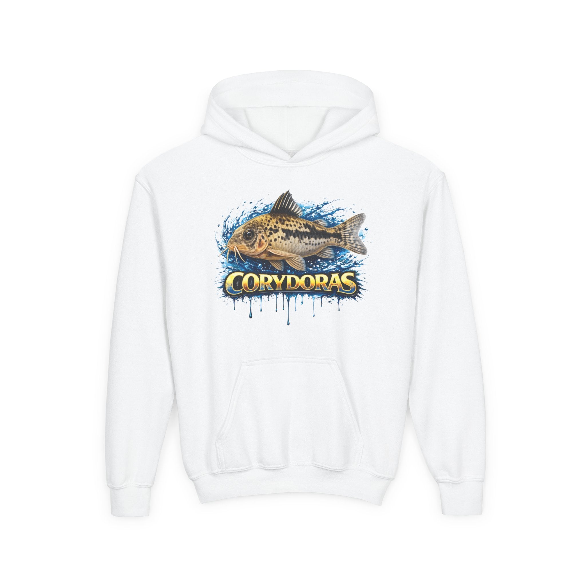 Corydoras Fish Youth Hoodie — Colorful Aquarium Catfish Design