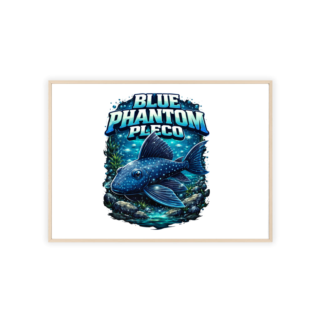 Blue Phantom Pleco Poster — Framed Aquarium Fish Wall Art