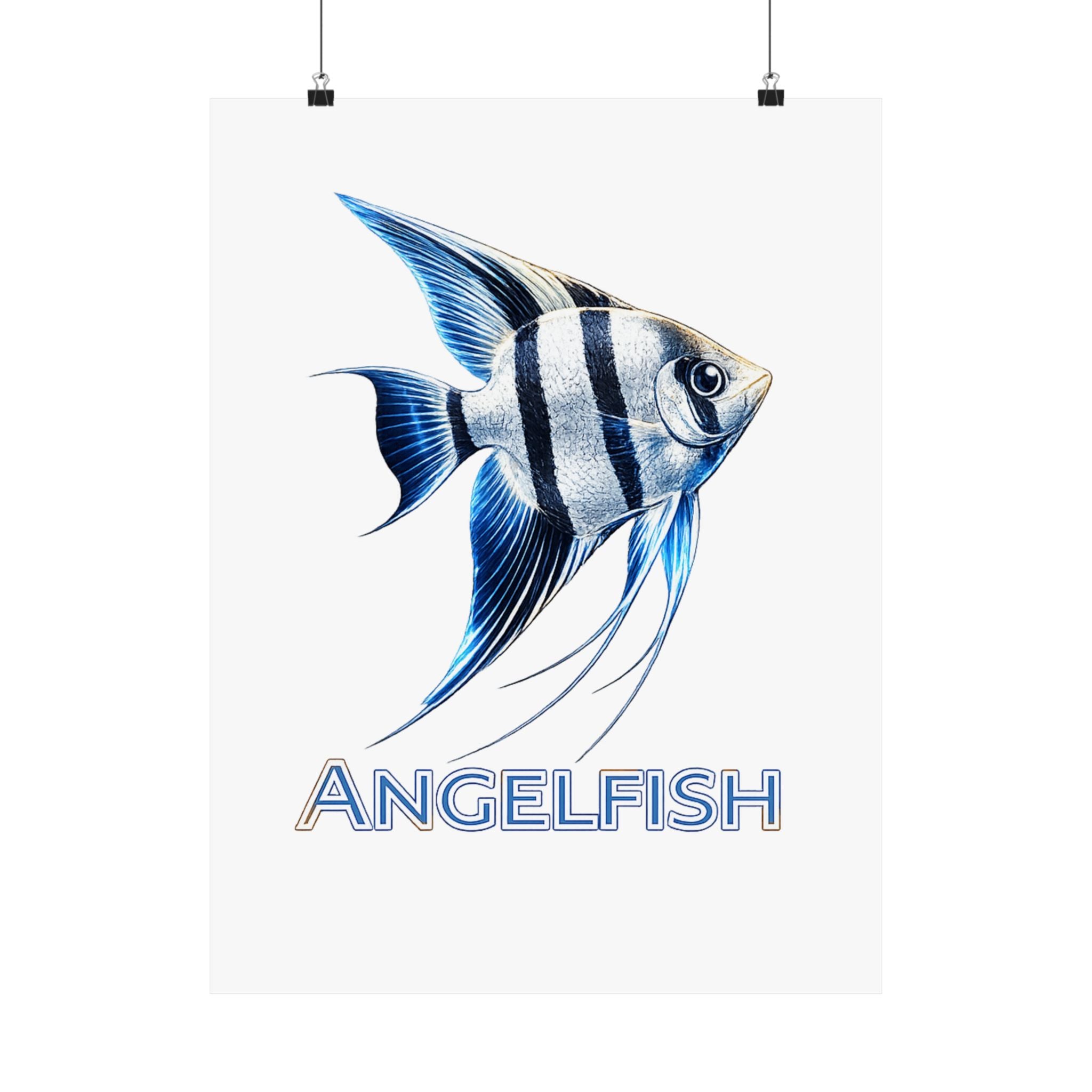 Angelfish Wall Poster — Matte Vertical Marine Fish Art Print