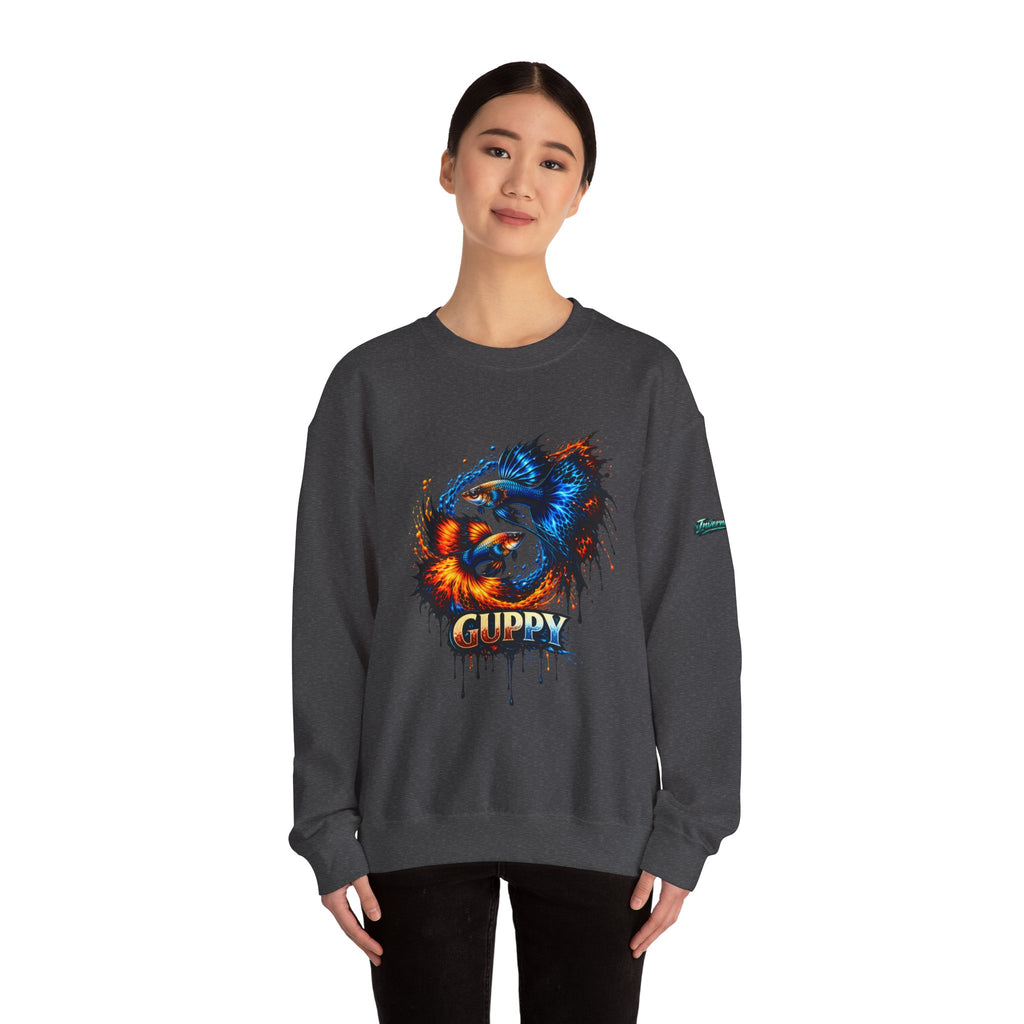 Fire & Ice Guppy – Premium "Neon Flare" Crewneck Sweatshirt