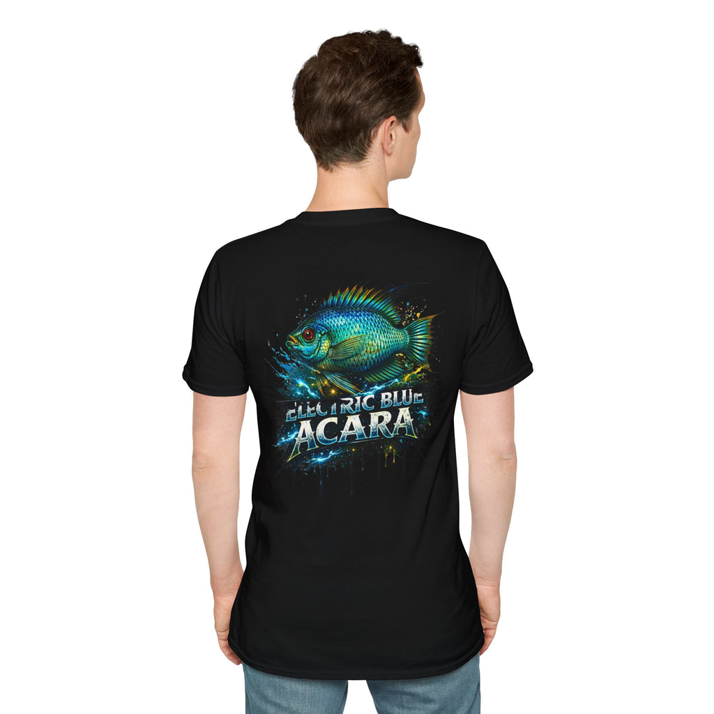 Electric Blue Acara Fish T-Shirt — Vibrant Angler Graphic Tee
