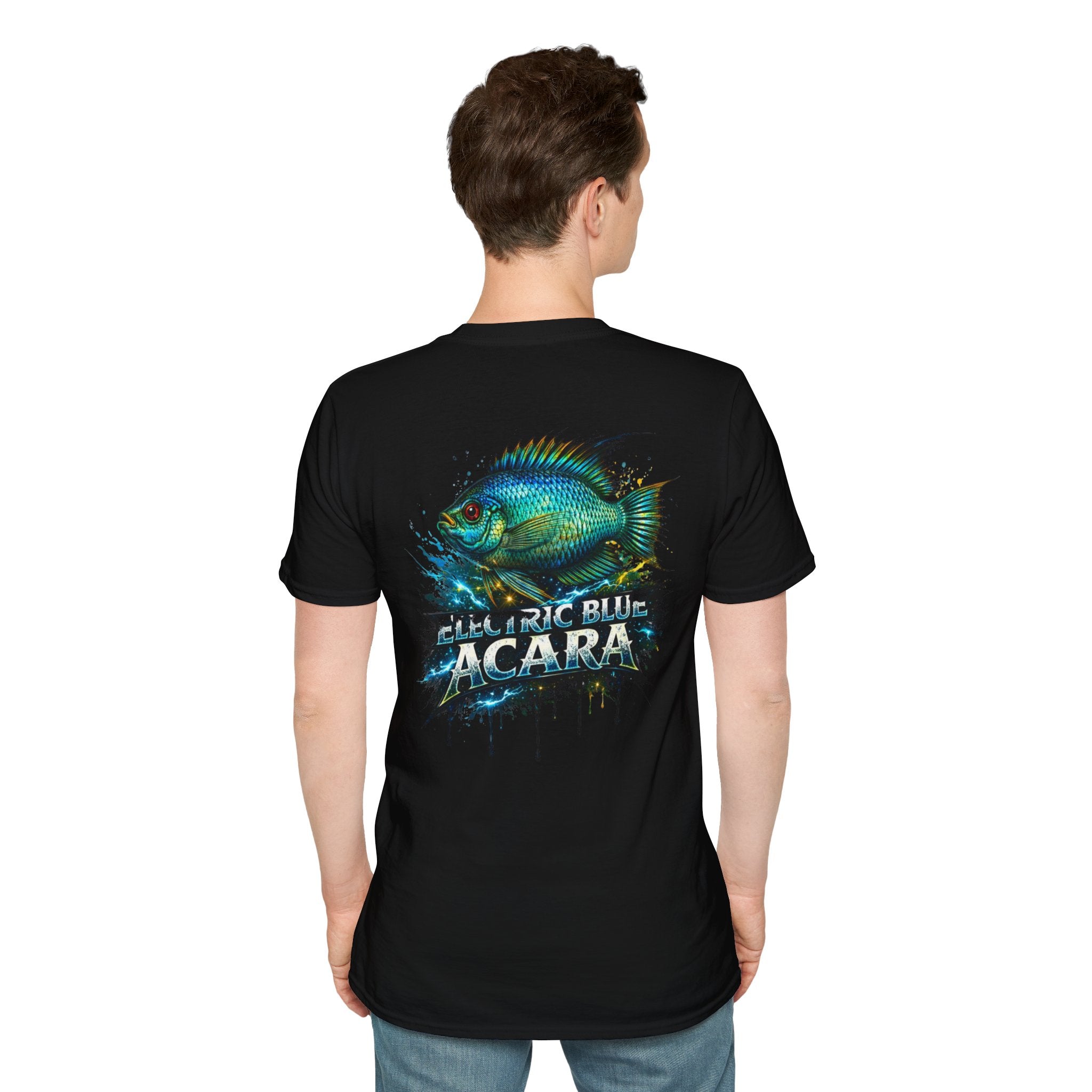 Electric Blue Acara Fish T-Shirt — Vibrant Angler Graphic Tee