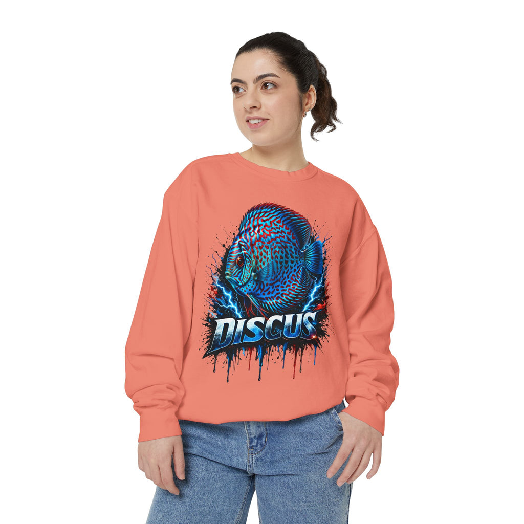 Discus Fish Graphic Sweatshirt — Vibrant Aquarium Lover Crewneck