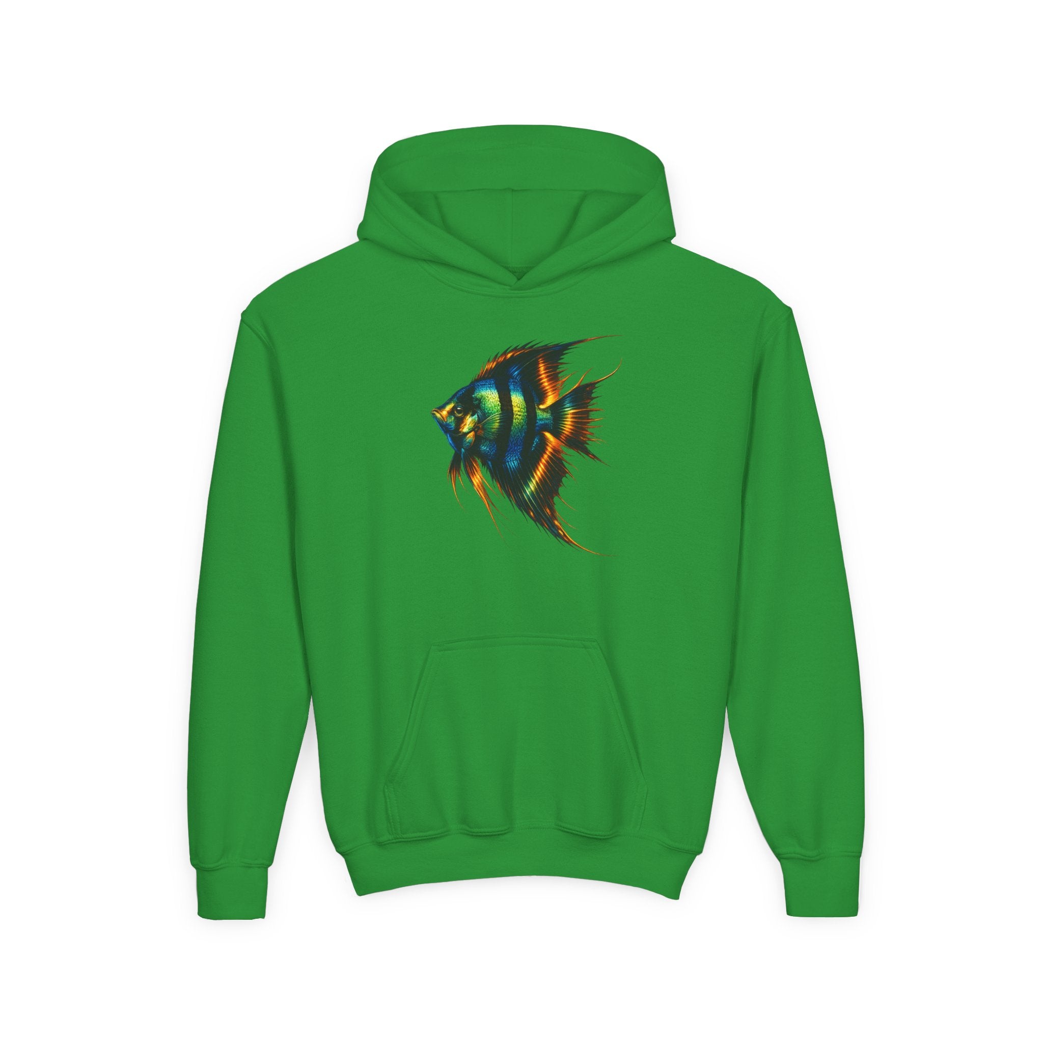 Youth Angelfish Hoodie - Colorful Aquarium Fish Graphic Sweatshirt