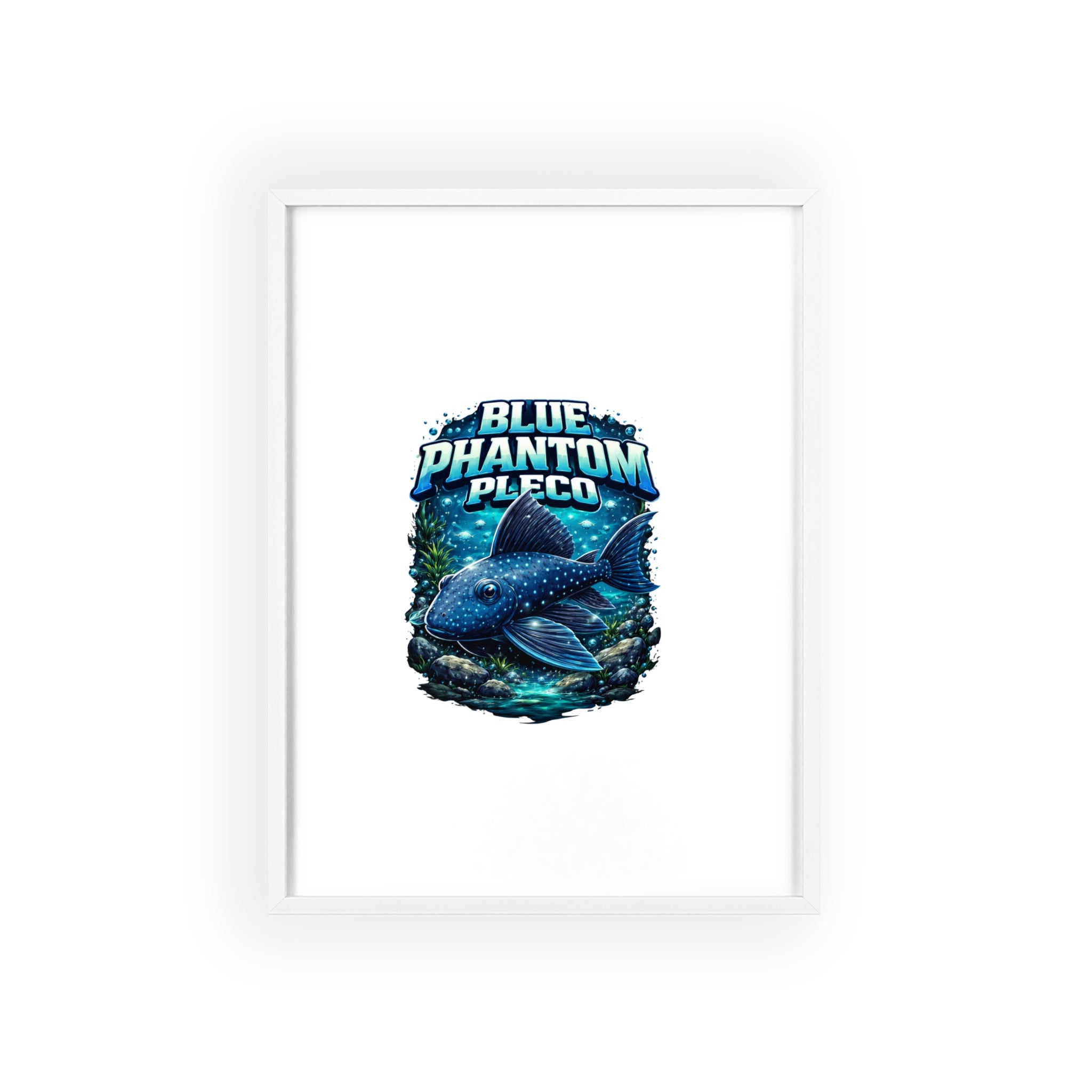Blue Phantom Pleco Poster — Framed Aquarium Fish Wall Art