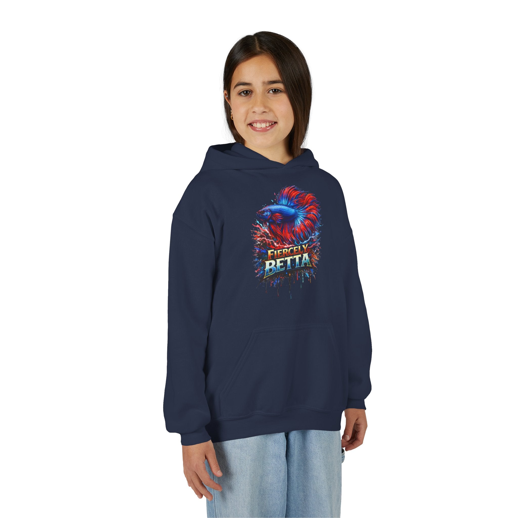 Fiercely Betta – Kids "Neon Flare" Fleece Hoodie