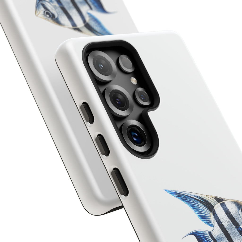 Angelfish Tough Phone Case – Durable Protective Case with Blue Tropical Fish Design