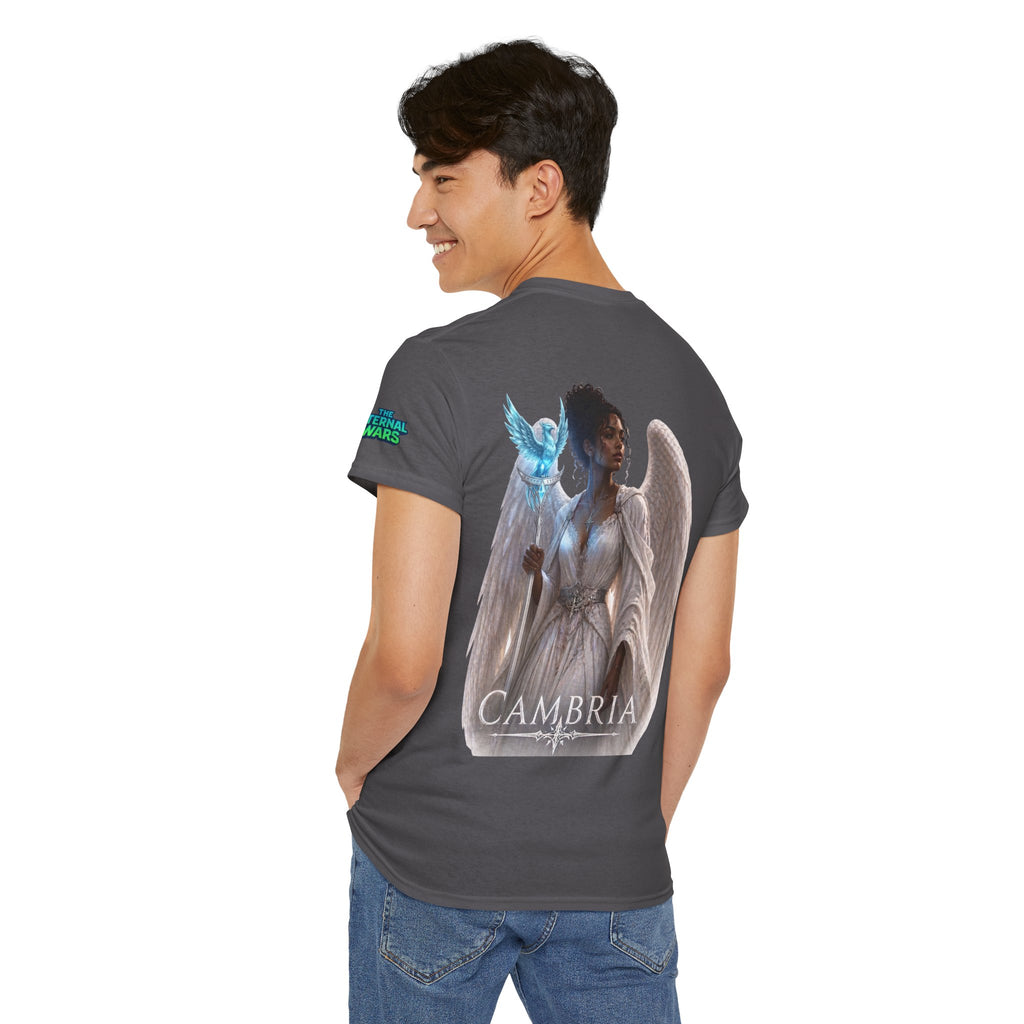 The Eternal Wars Graphic Tee – "Cambria" Winged Warrior Shirt