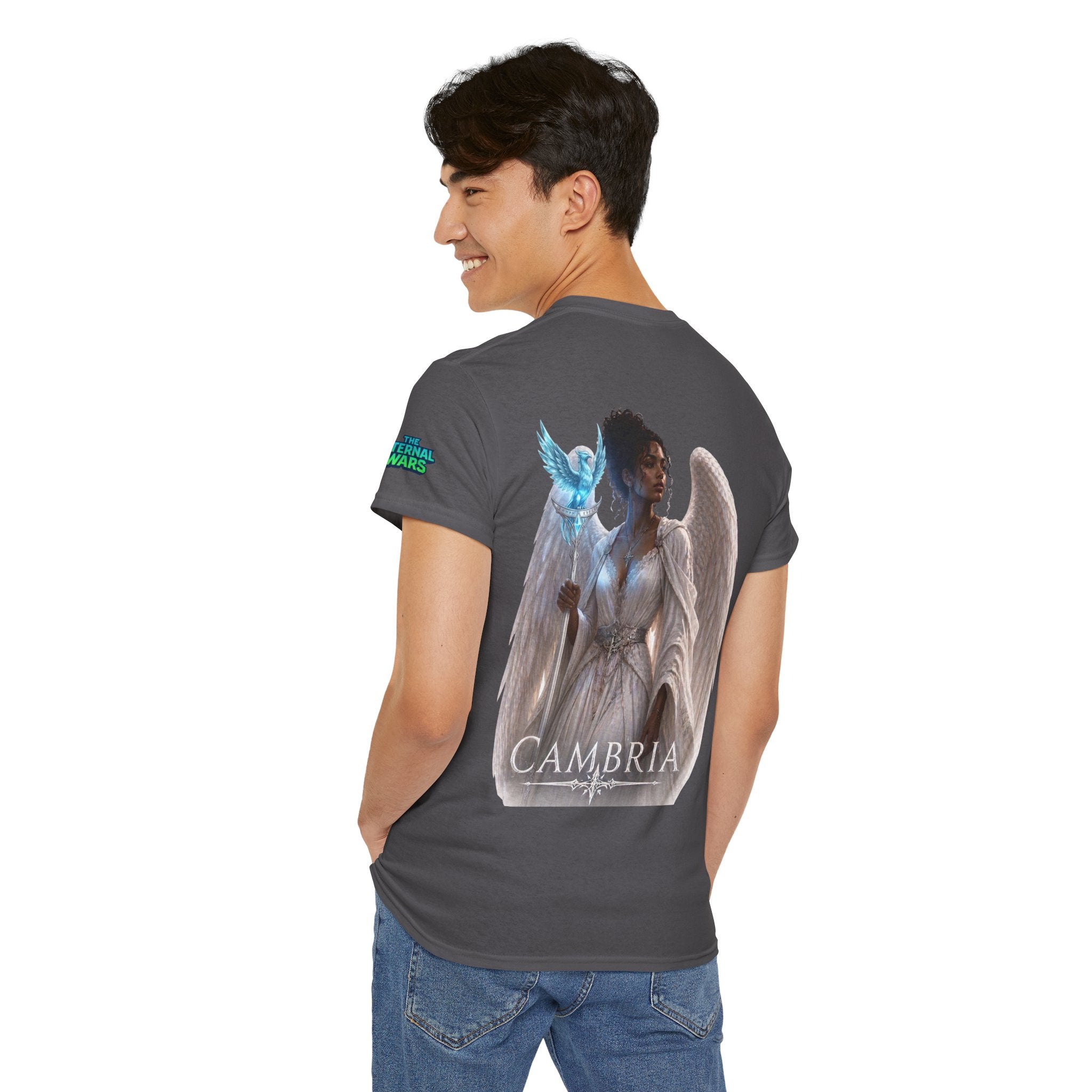 The Eternal Wars Graphic Tee – "Cambria" Winged Warrior Shirt