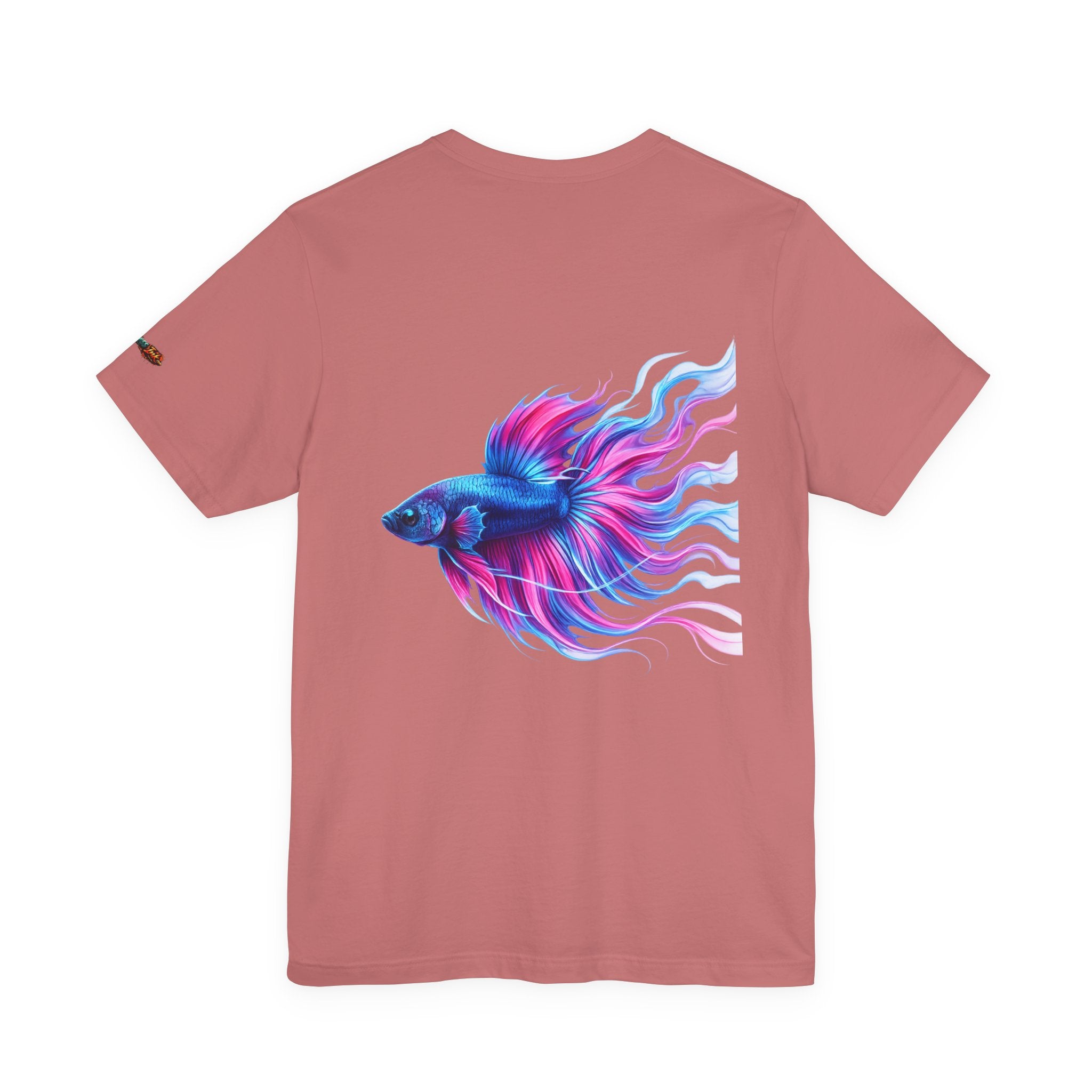 Betta Fish Graphic Tee — Vibrant Blue & Pink Aquatic Art T‑Shirt