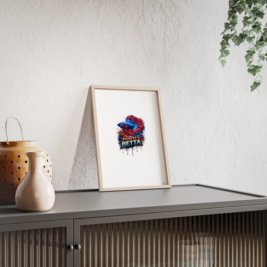 Fiercely Betta Framed Poster — Colorful Betta Fish Wall Art