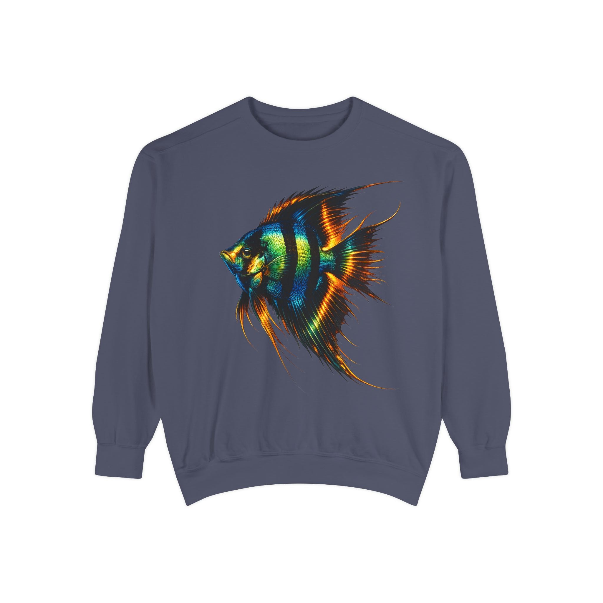 Angelfish Art Sweatshirt — Colorful Aquarium Fish Graphic Sweatshirt