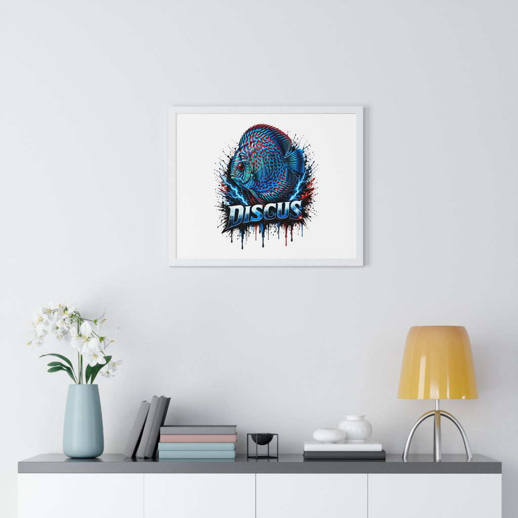 Discus Fish Framed Poster — Colorful Aquarium Artwork