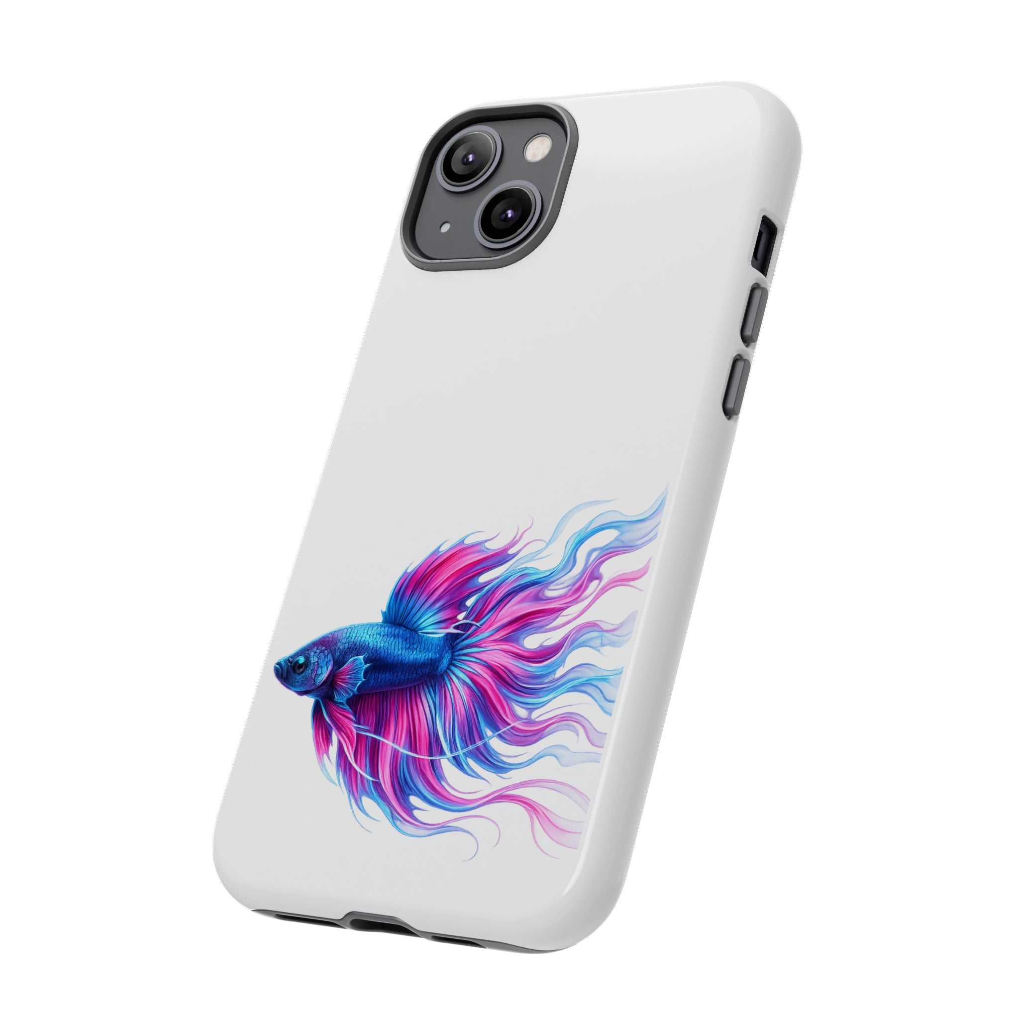 Betta Fish Tough Phone Case — Colorful Watercolor Fish Protective Cover