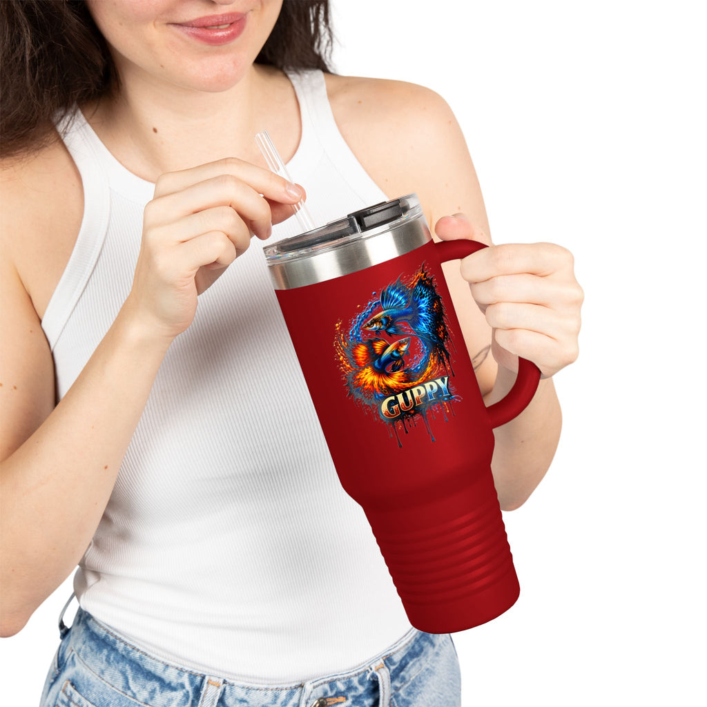 Fire & Ice Guppy – "Neon Flare" 40oz Insulated Travel Mug