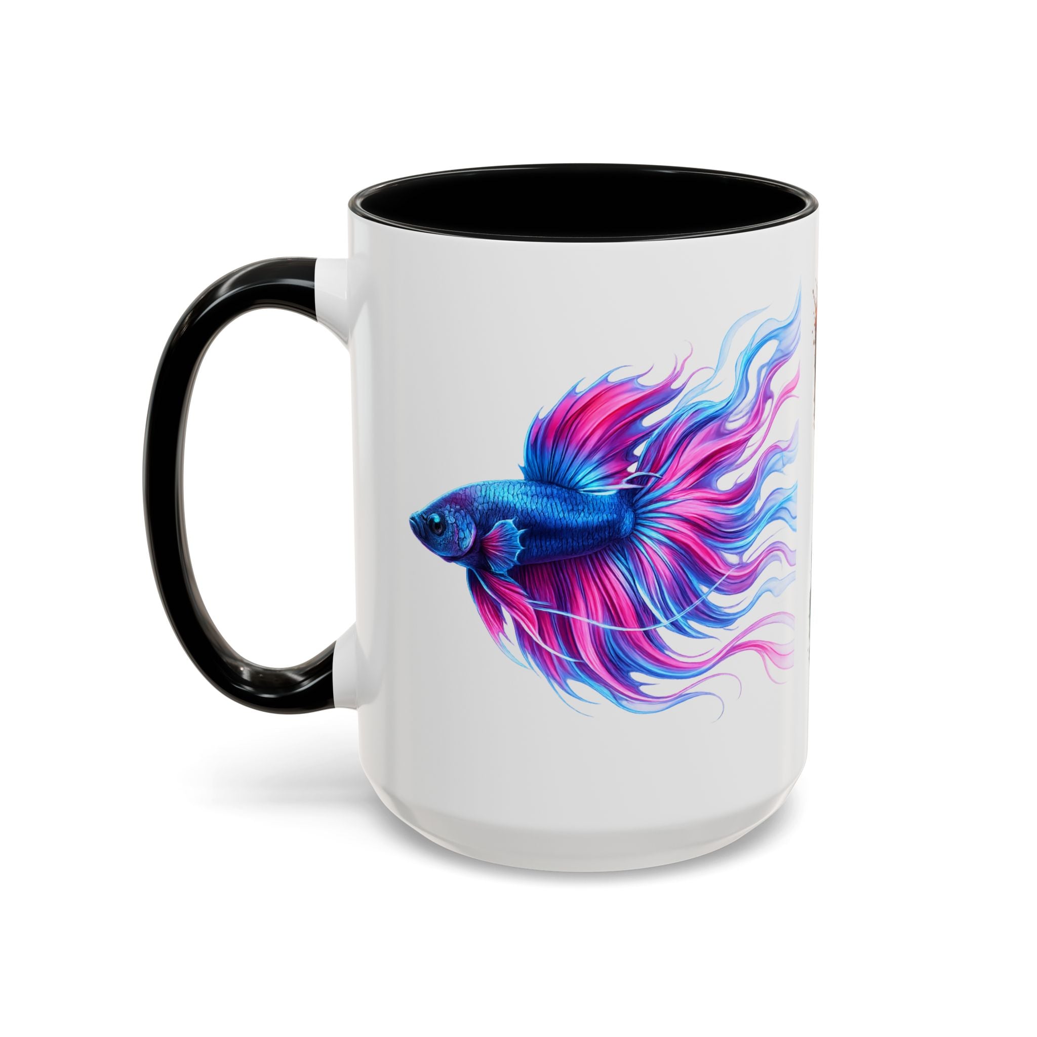 Betta Fish Accent Coffee Mug — Vibrant Neon Betta Design (11/15 oz)