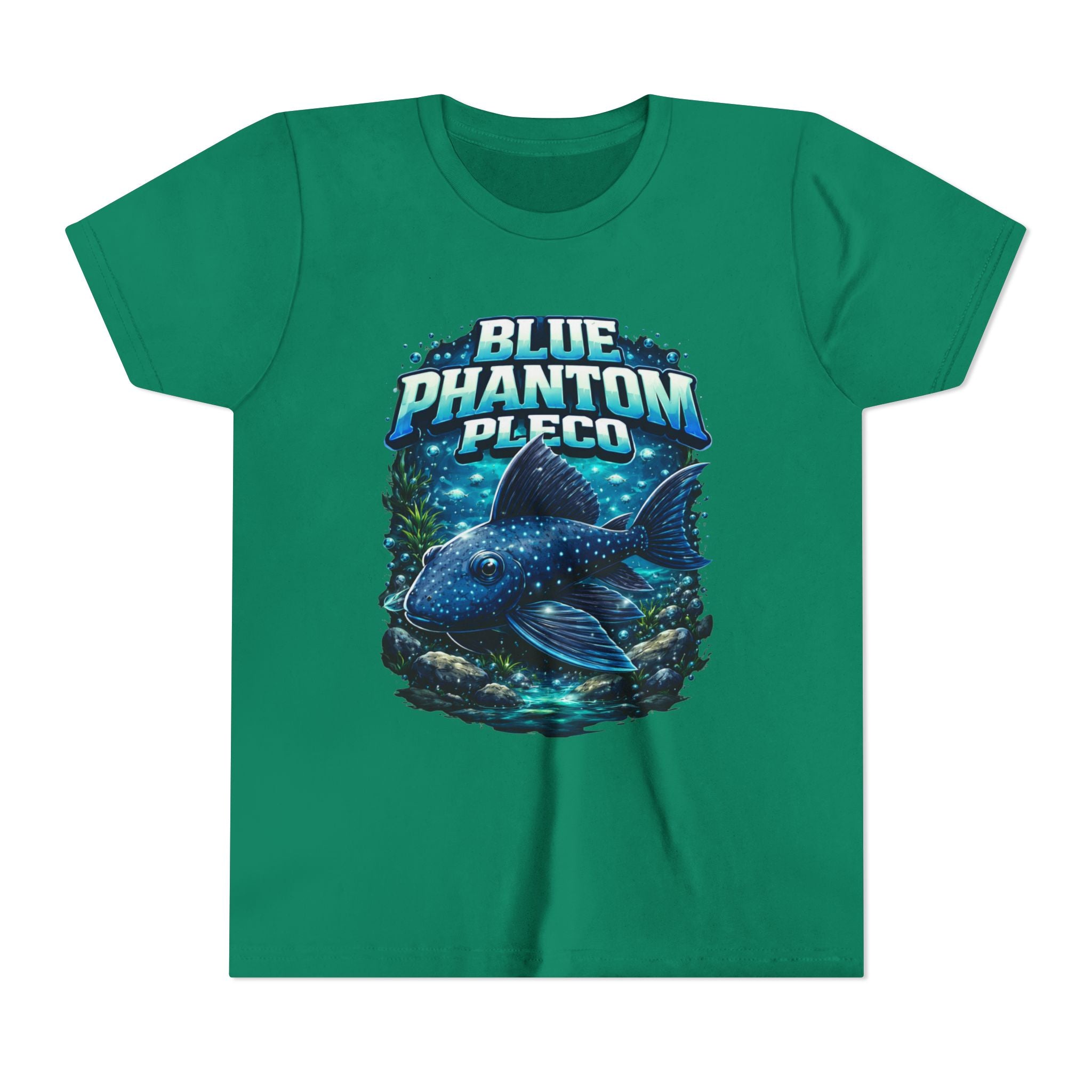 Blue Phantom Pleco Youth Tee – Kids Fish Aquarium T-Shirt