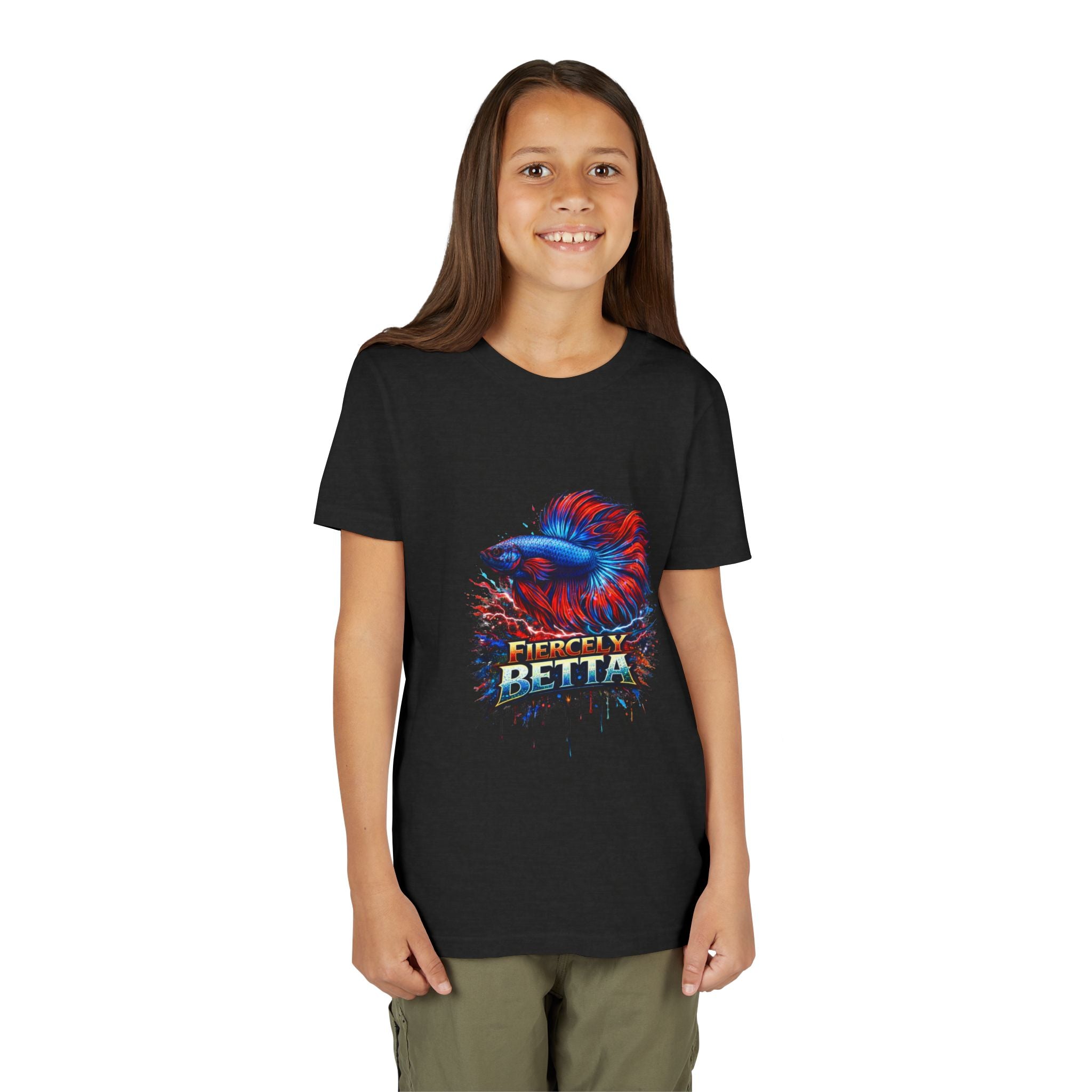 Fiercely Betta Youth Tee - Colorful Betta Fish Graphic Shirt