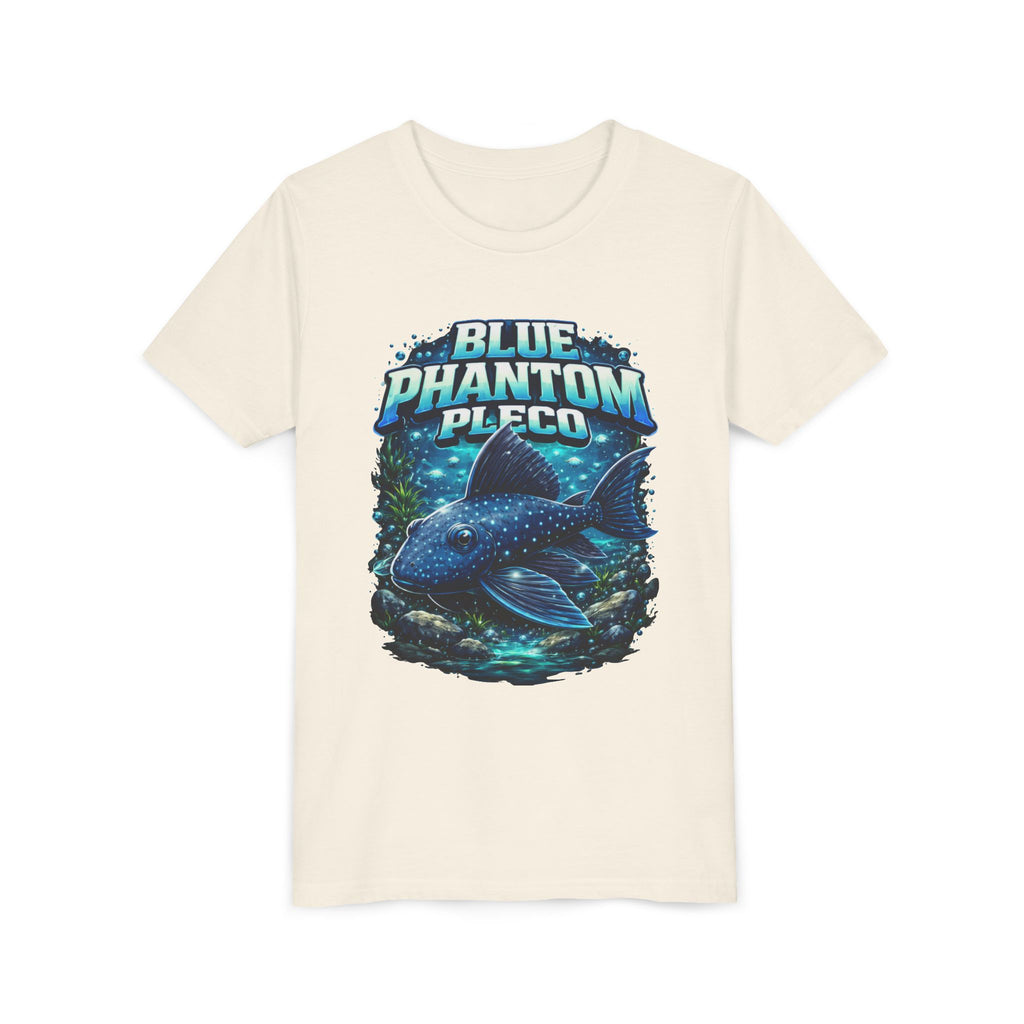 Blue Phantom Pleco Youth Tee – Kids Fish Aquarium T-Shirt