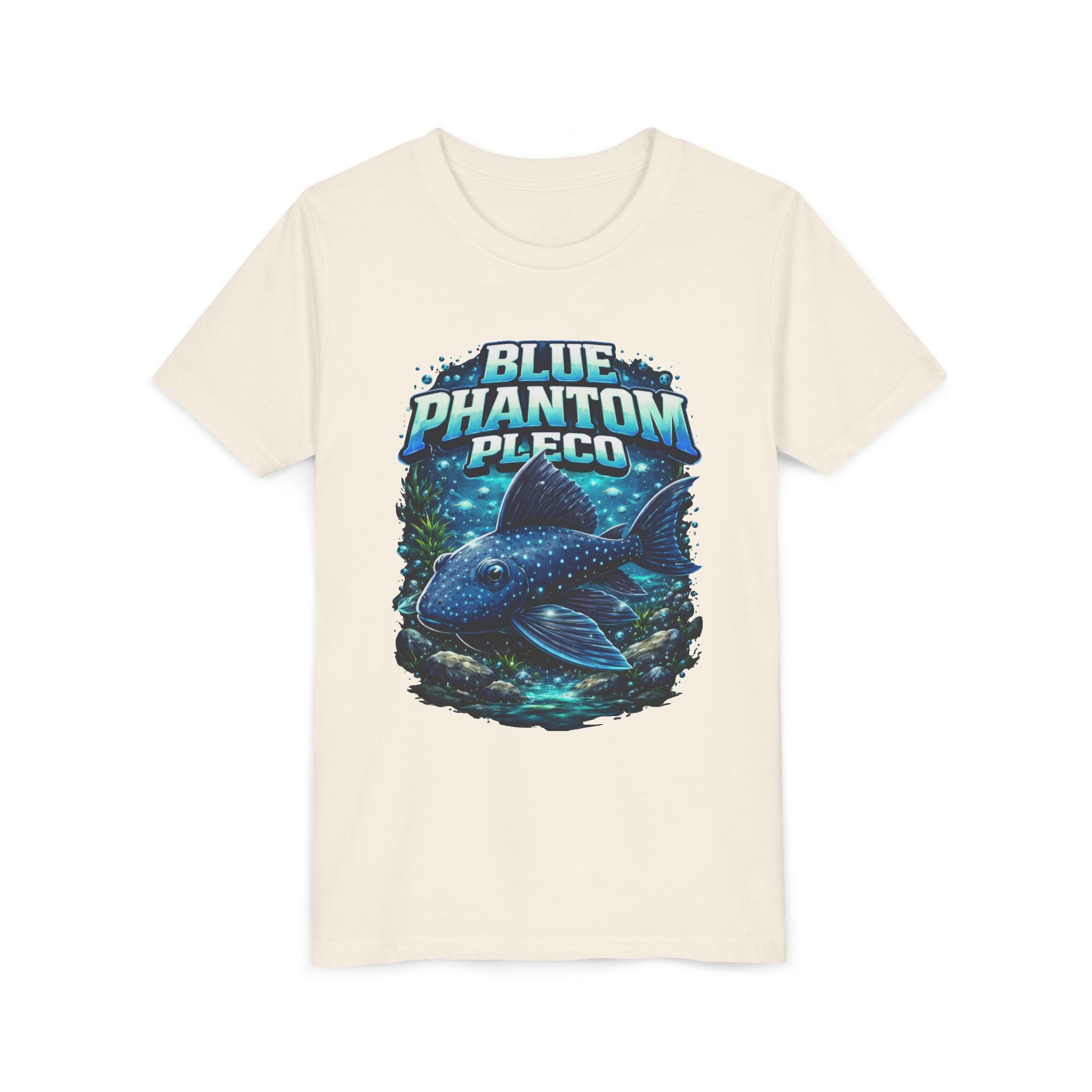 Blue Phantom Pleco Youth Tee – Kids Fish Aquarium T-Shirt