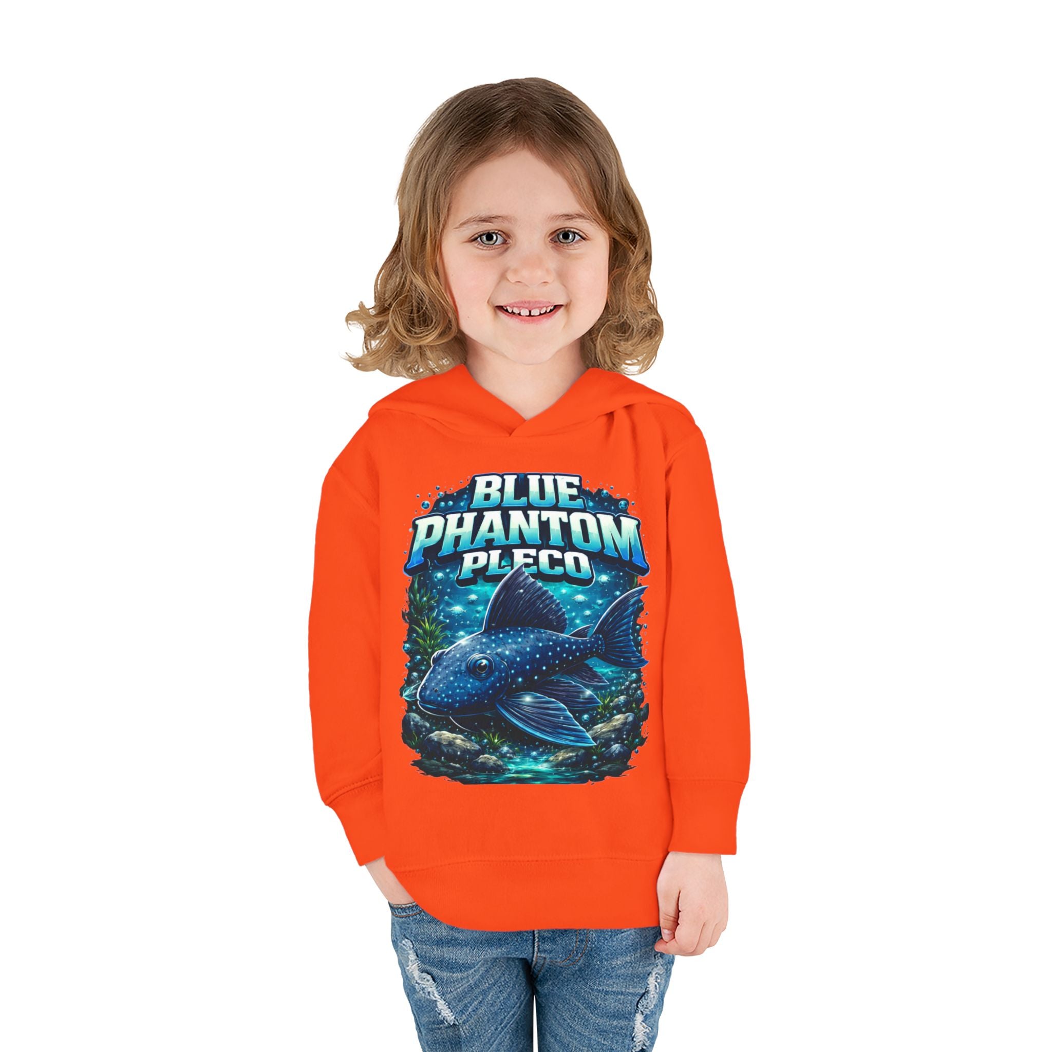 Toddler Hoodie — 'Blue Phantom Pleco' Cute Aquarium Fish Pullover