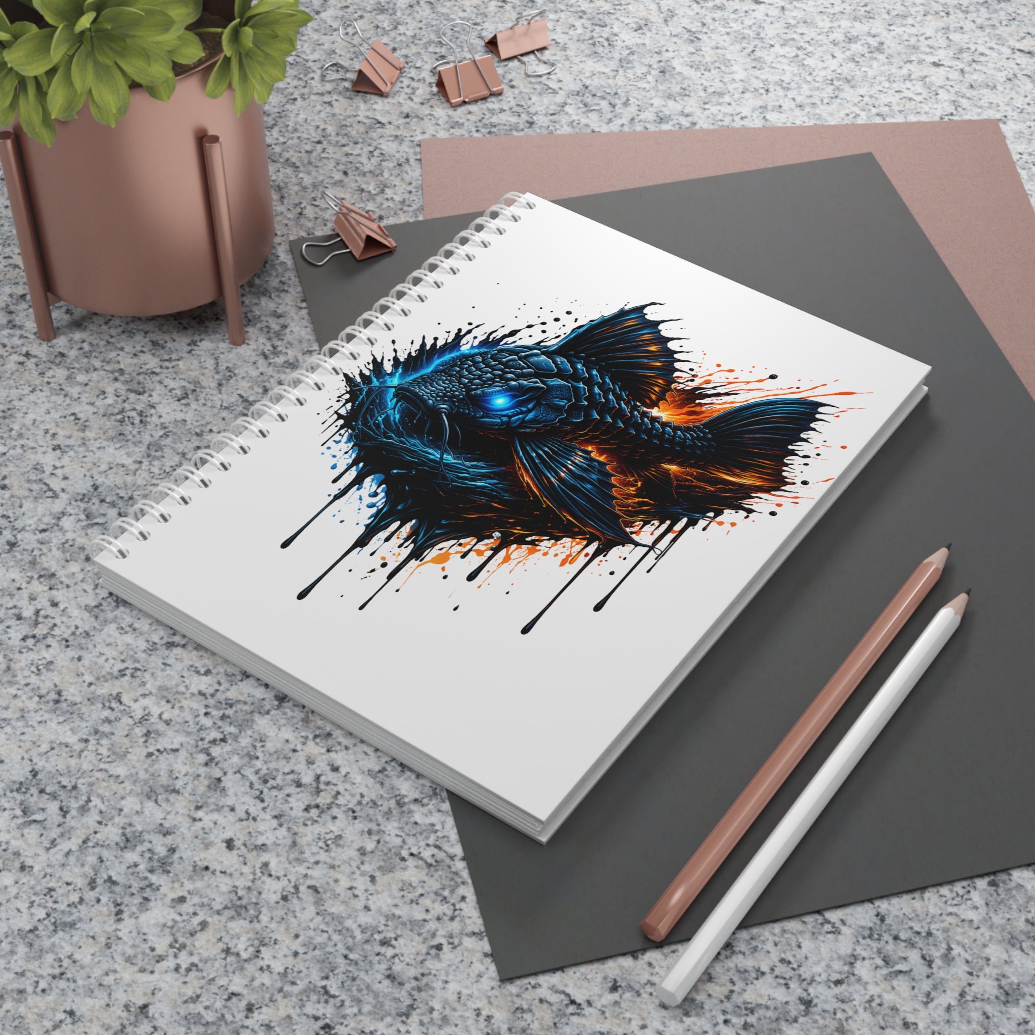 Armored Pleco L-185 – Premium Spiral Notebook (Wide-Ruled)