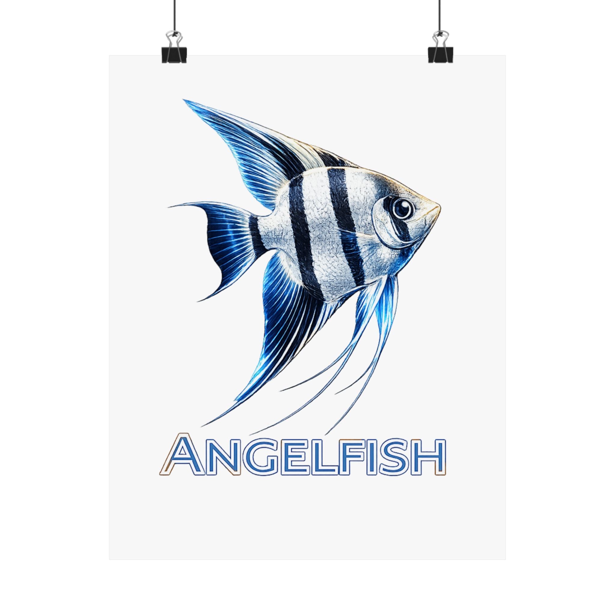 Angelfish Wall Poster — Matte Vertical Marine Fish Art Print