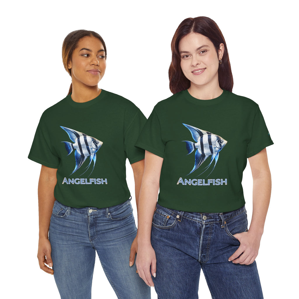 Angelfish Graphic Tee — Blue Tropical Fish Shirt