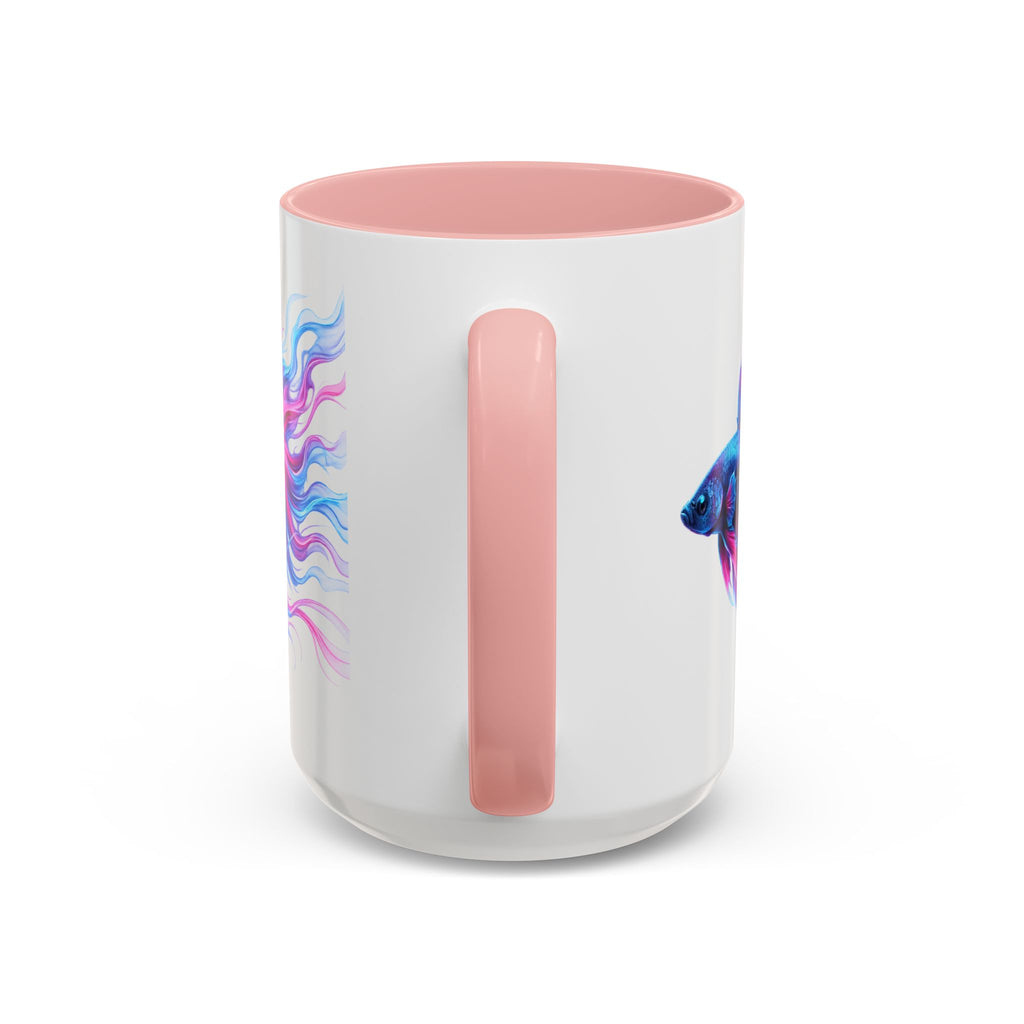 Betta Fish Accent Coffee Mug — Vibrant Neon Betta Design (11/15 oz)