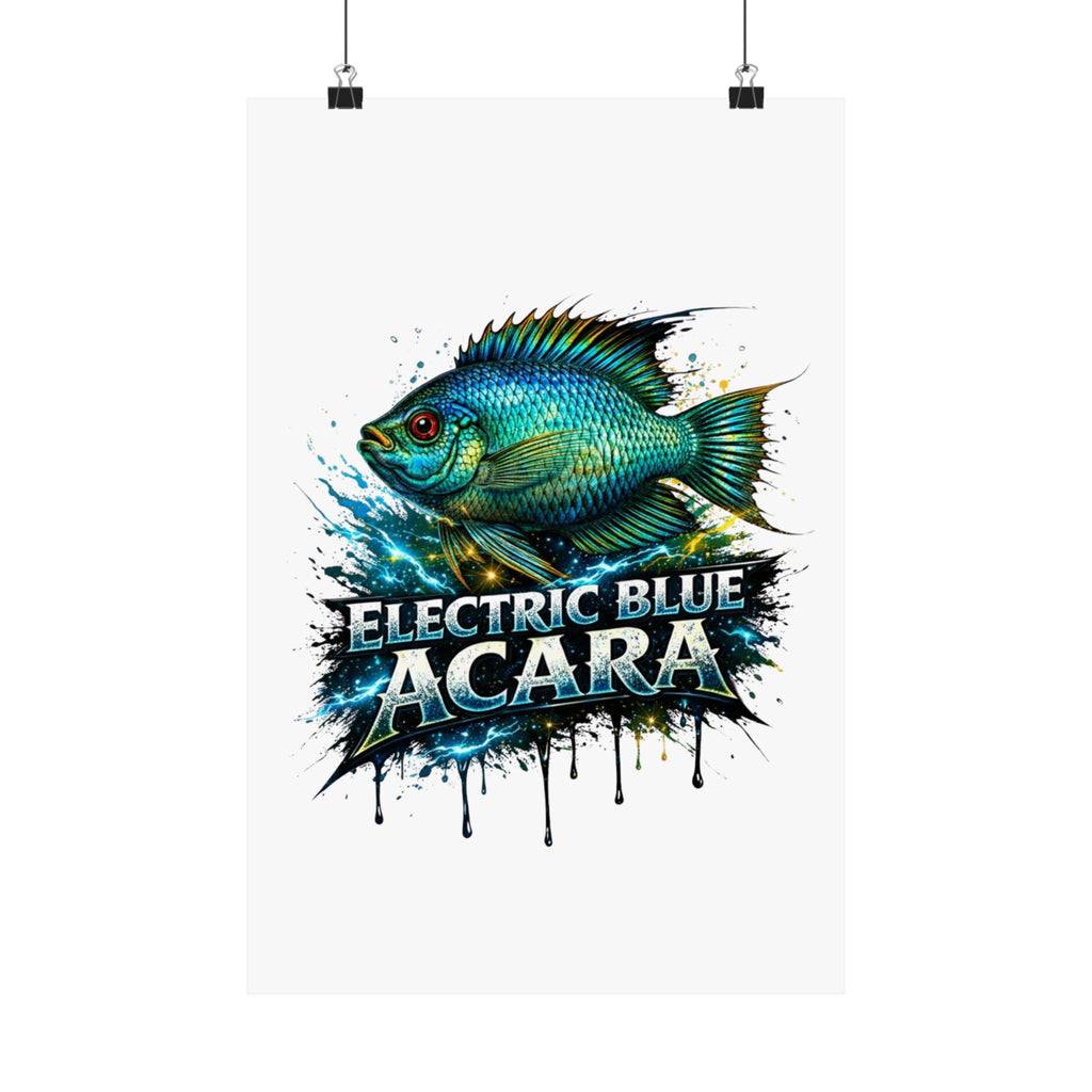 Electric Blue Acara – Matte Vertical Poster