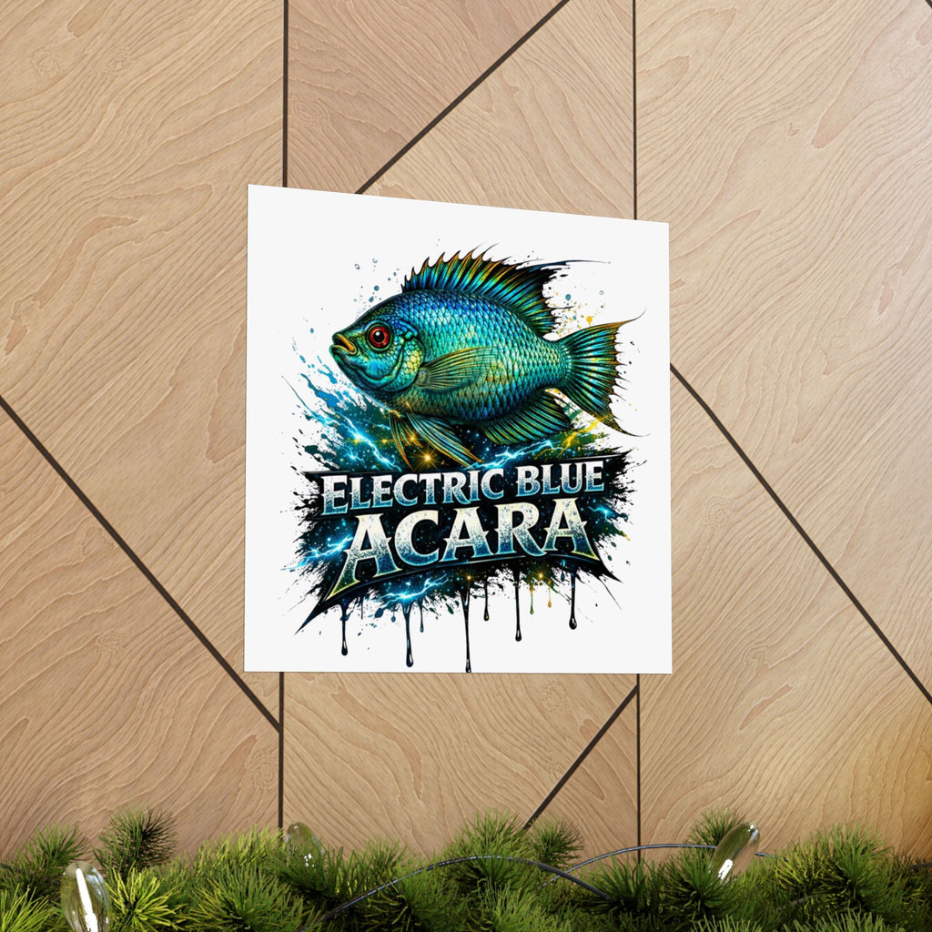 Electric Blue Acara – Matte Vertical Poster