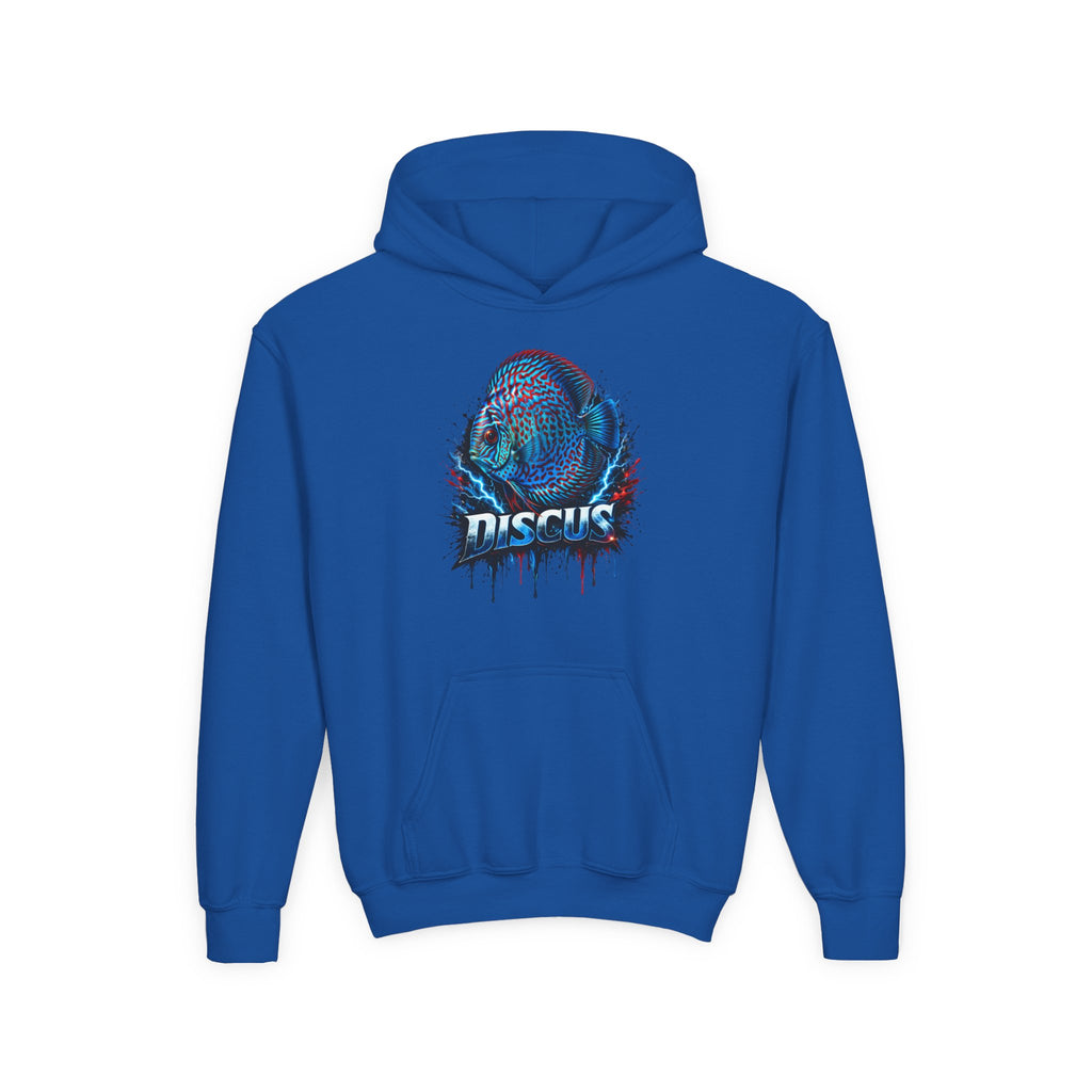 Youth Hoodie — Colorful Discus Fish Graphic Pullover