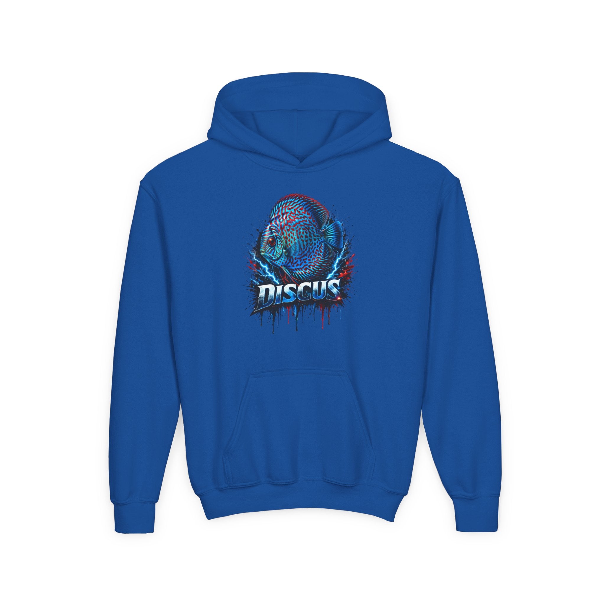 Youth Hoodie — Colorful Discus Fish Graphic Pullover