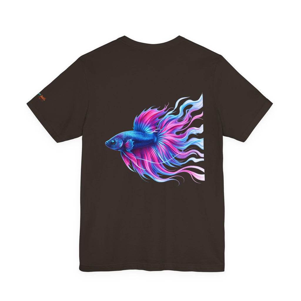Betta Fish Graphic Tee — Vibrant Blue & Pink Aquatic Art T‑Shirt