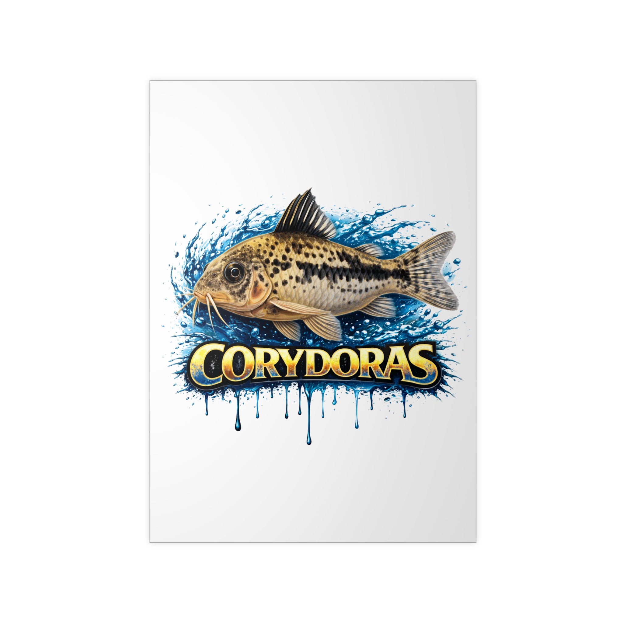 Peppered Cory Photopaper Poster — Colorful Aquarium Catfish Art Print