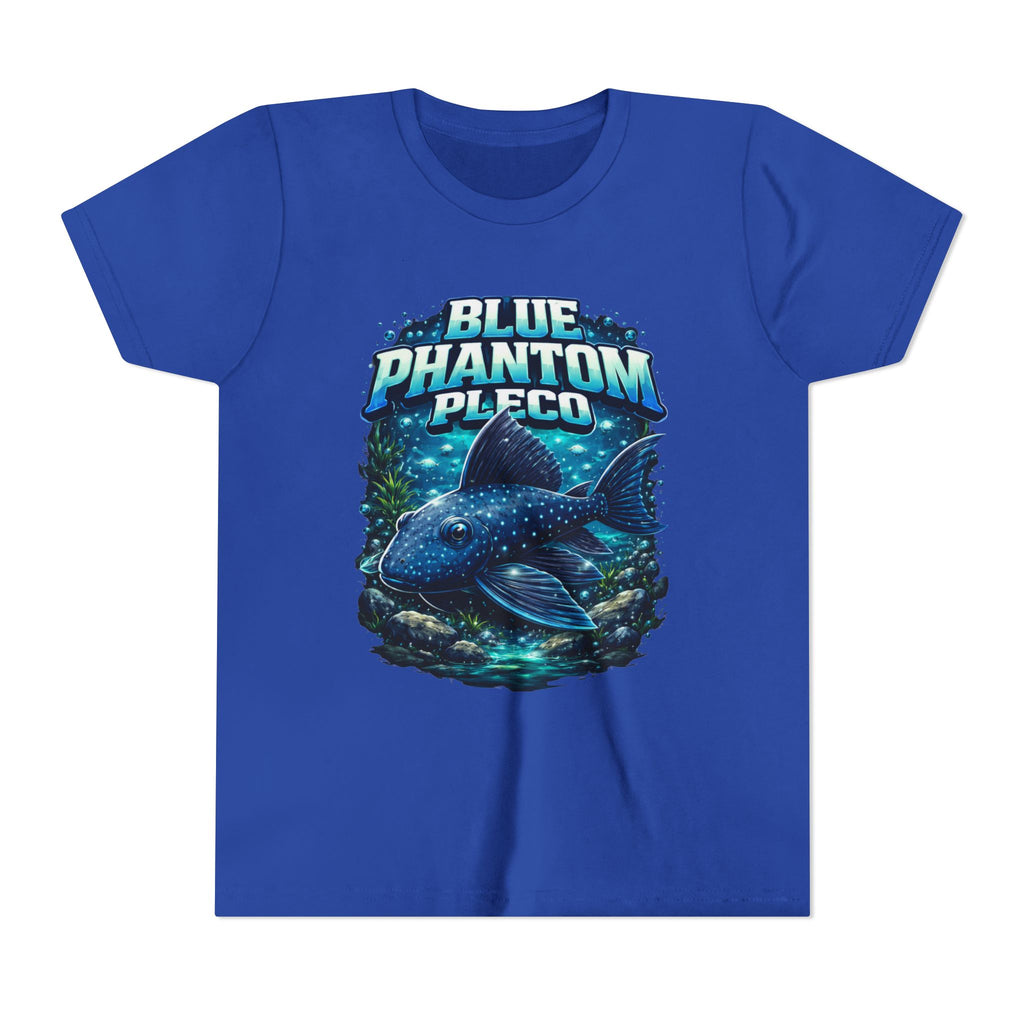 Blue Phantom Pleco Youth Tee – Kids Fish Aquarium T-Shirt