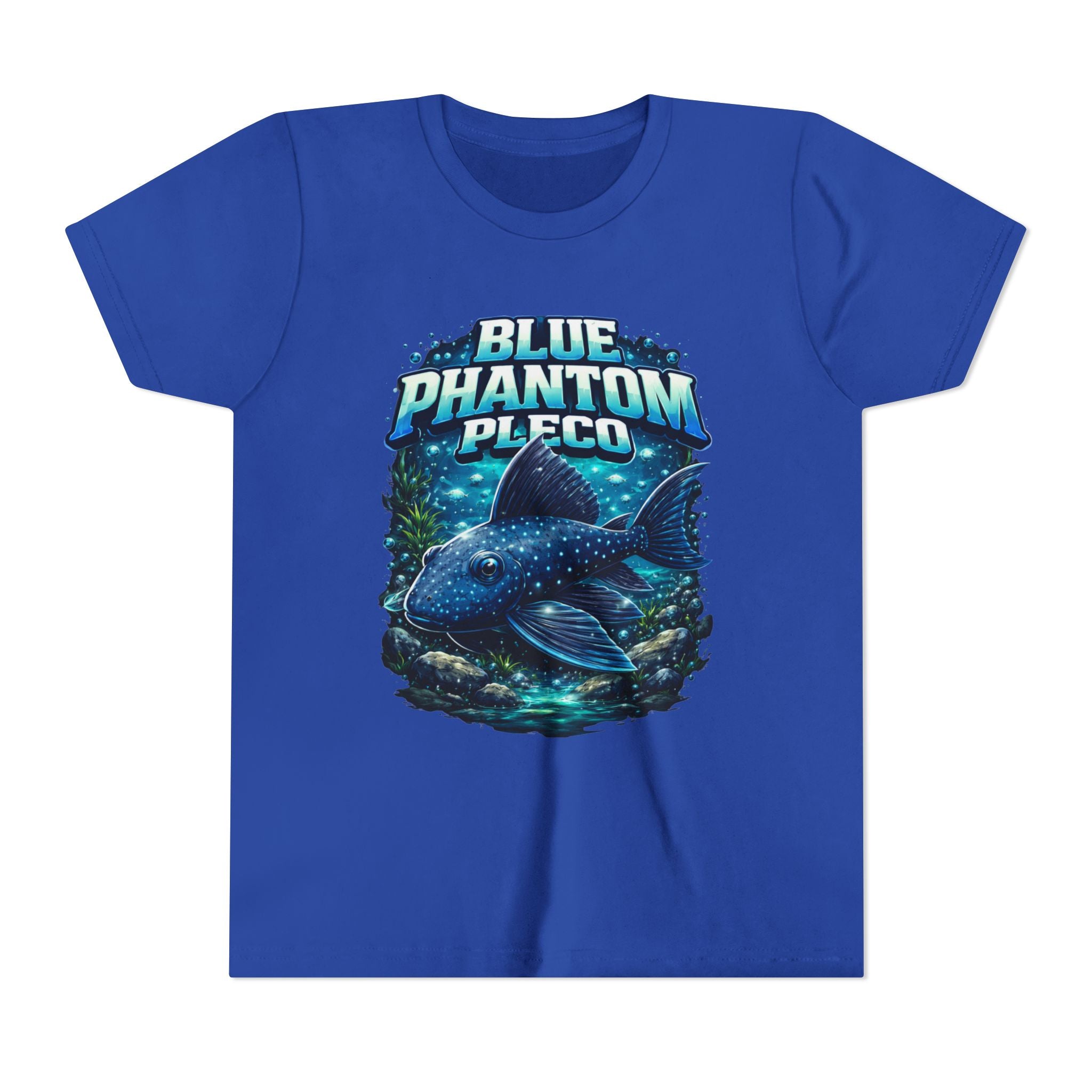 Blue Phantom Pleco Youth Tee – Kids Fish Aquarium T-Shirt